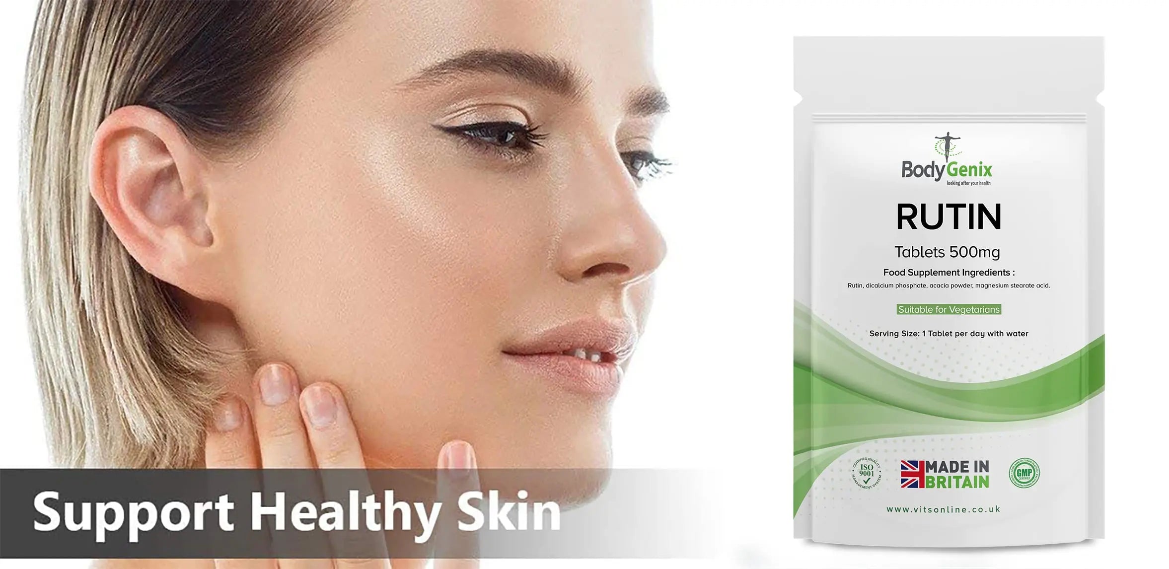 Bodygenix Rutin 500mg Tablets CAPILLARIES, VARICOSE Veins, Hemorrhoids Veg Friendly - UK Made (120) 4 Month Supply - AB Mystery