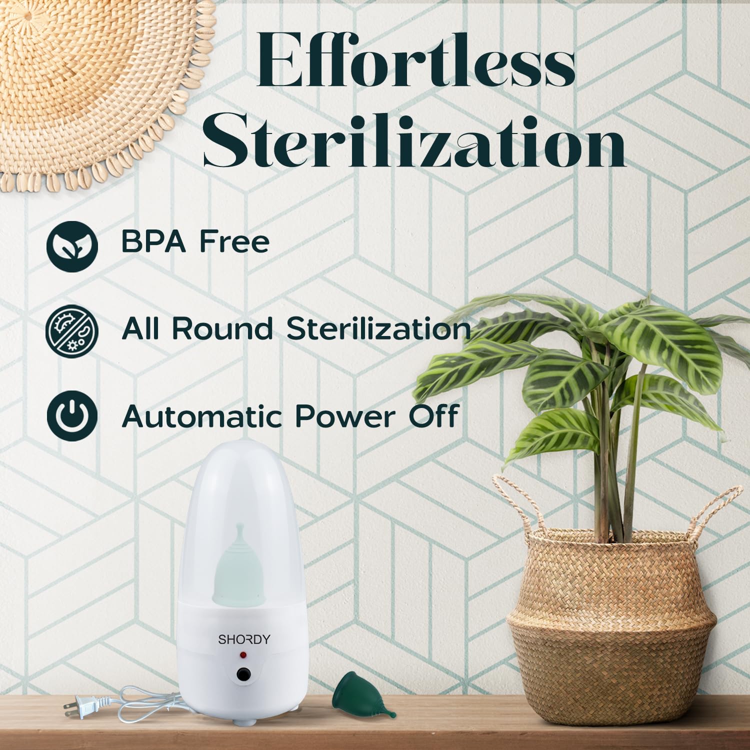 SHORDY Menstrual Cup and Steamer Sterilizer for Beginners Kit Set of 2 Period Cups (Small & Large) - AB Mystery