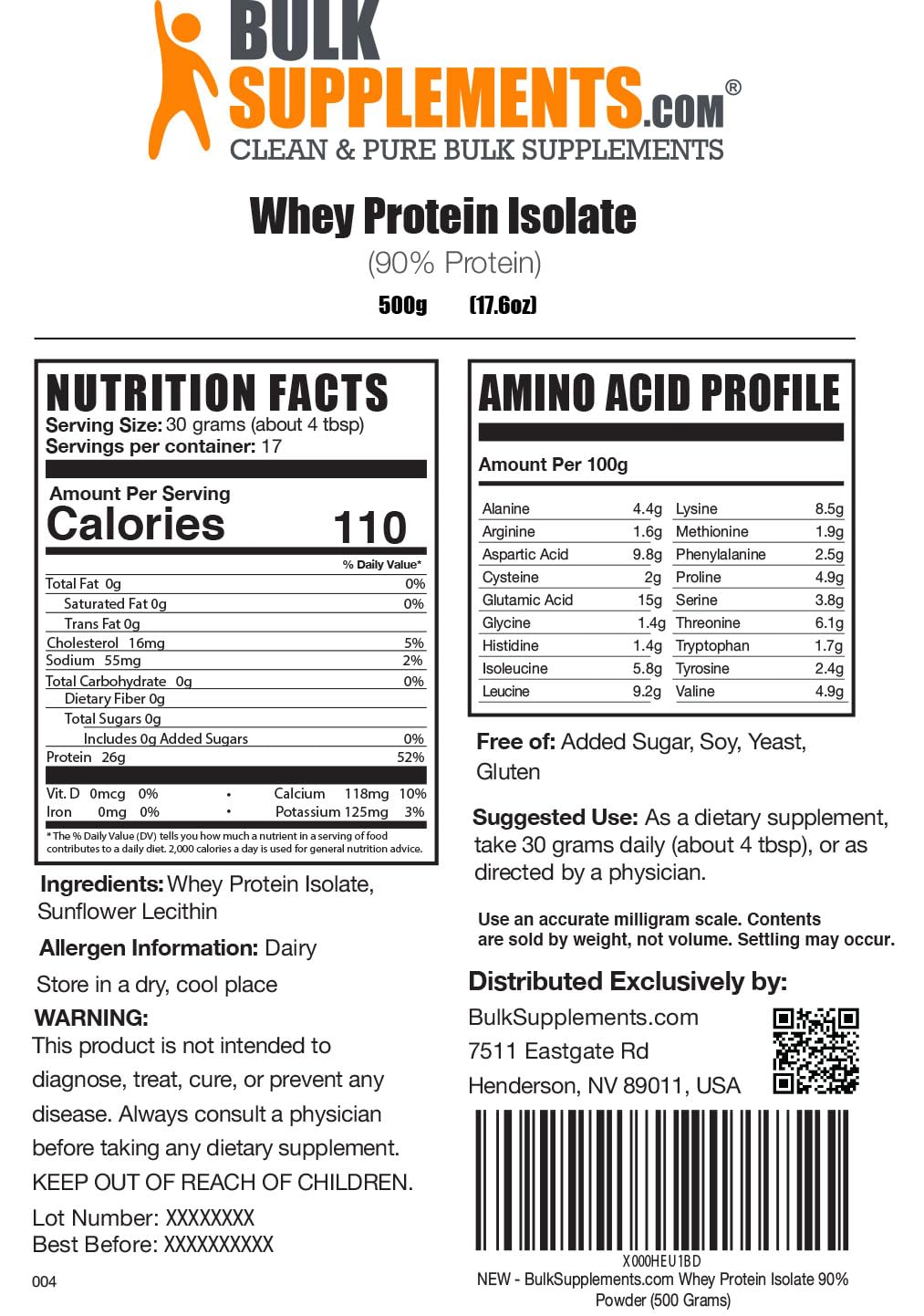 BULKSUPPLEMENTS.COM Whey Protein Isolate Powder - Unflavored Protein Powder - AB Mystery