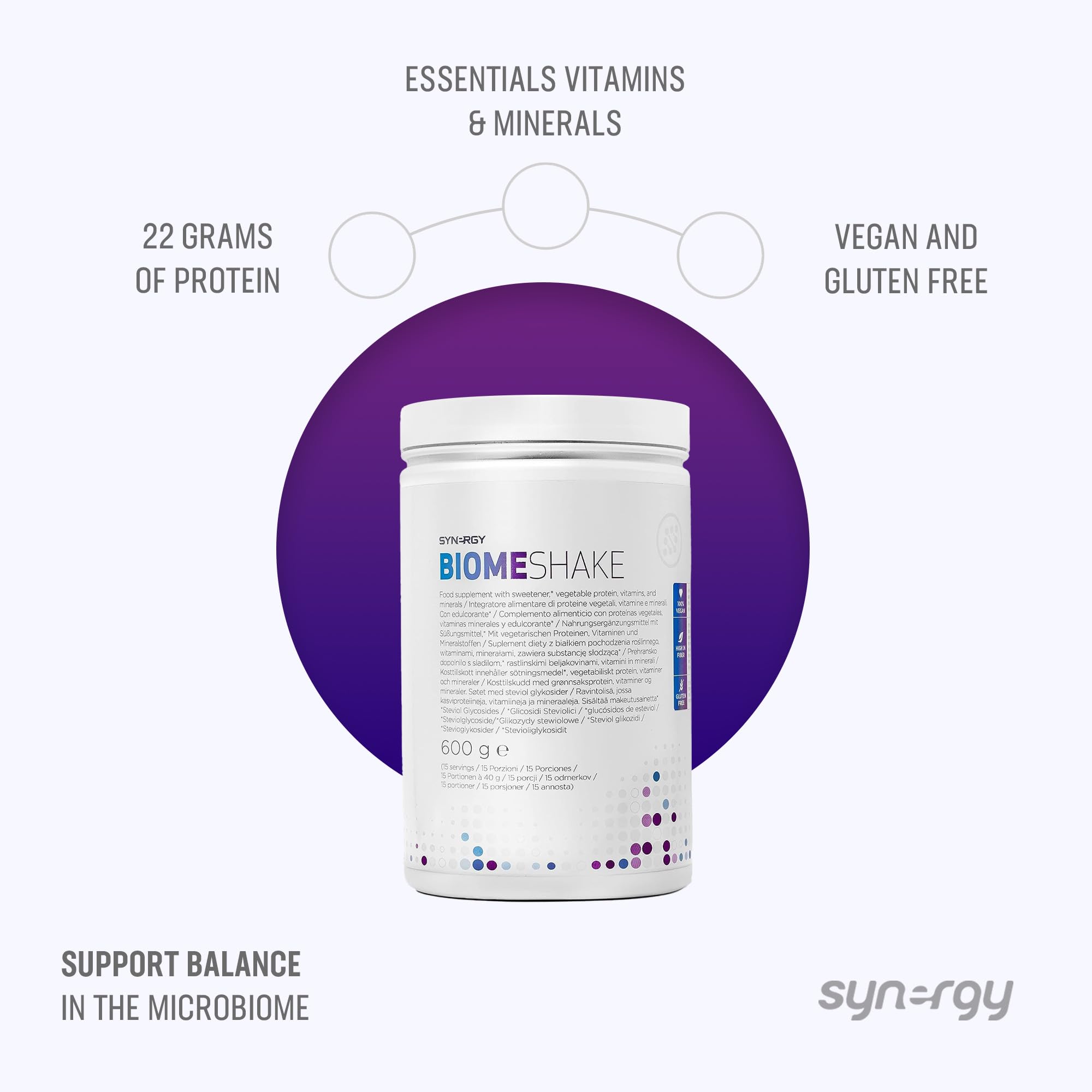 Synergy Worldwide Biome Shake 600 g | 22g Protein Powder Supplement | High in nutrients, Vitamins and Minerals Synergy Worldwide