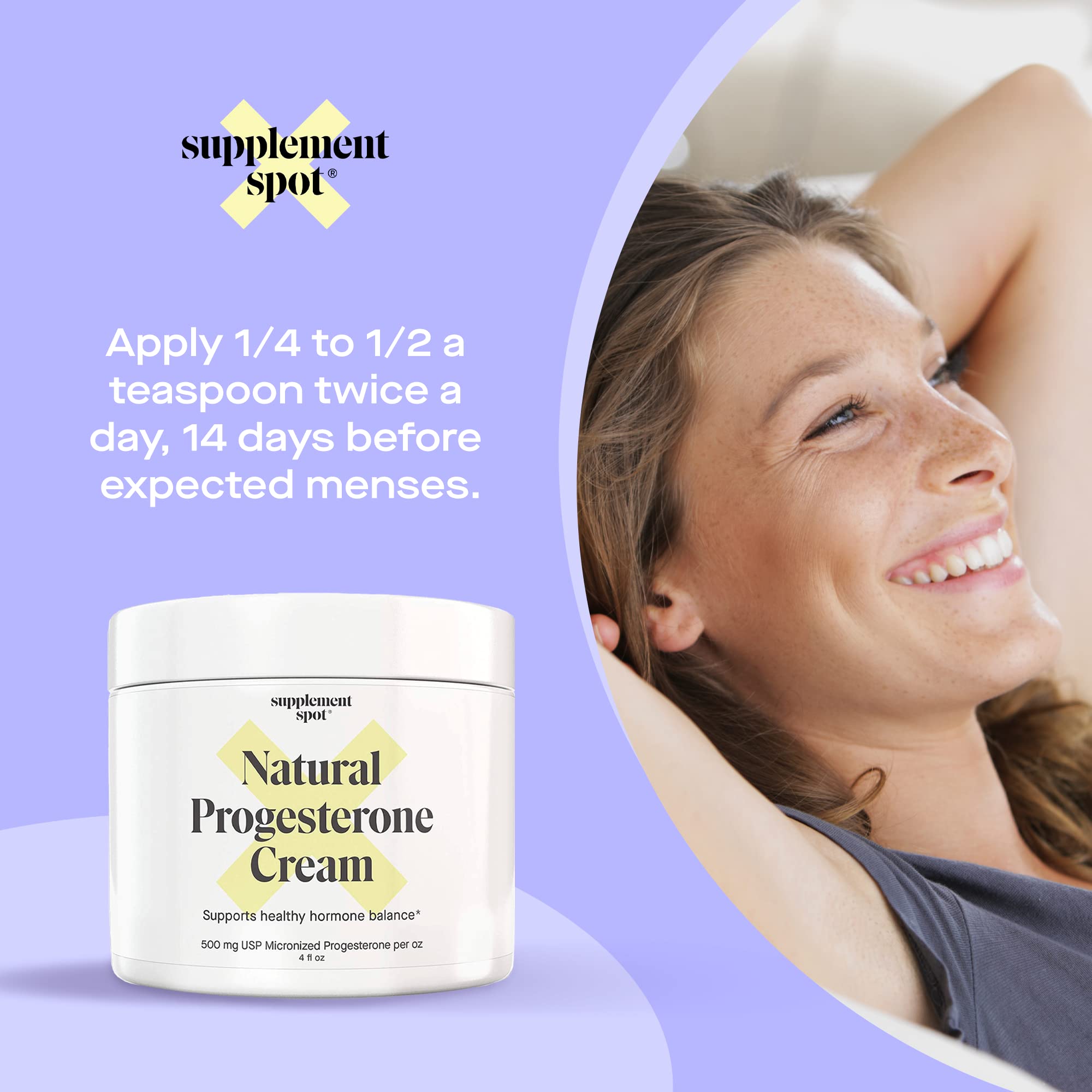 Supplement Spot Natural Progesterone Cream for Women – Micronized Bioidentical Progesterone Cream - AB Mystery