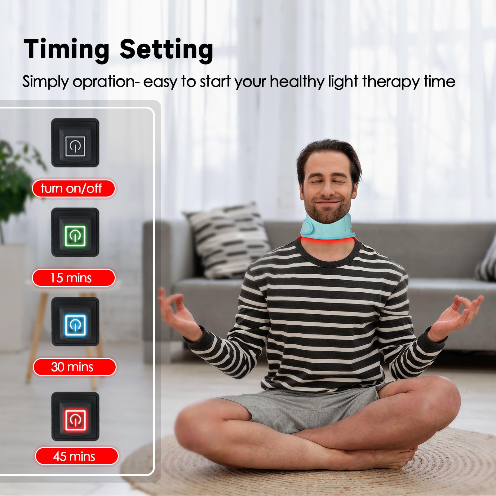 Red Light Therapy for Neck, Yasinaner Red Infrared Light Therapy Pad for Neck 660nm Red Light - AB Mystery