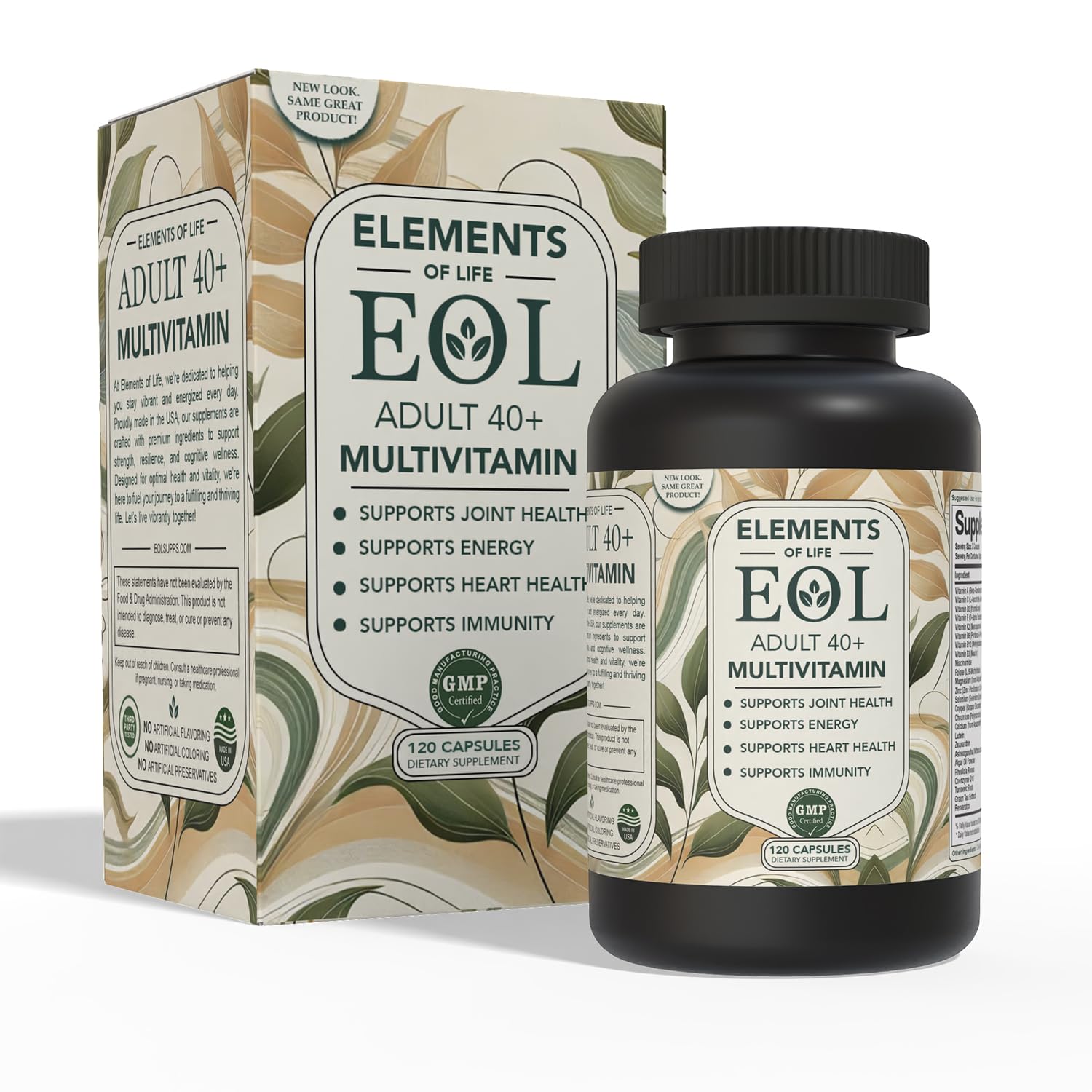 40 Plus Multivitamin for Women & Men with Vitamin A, D, B6, B12, E, Zinc, Magnesium, Calcium - Vegan, Gluten Free - AB Mystery