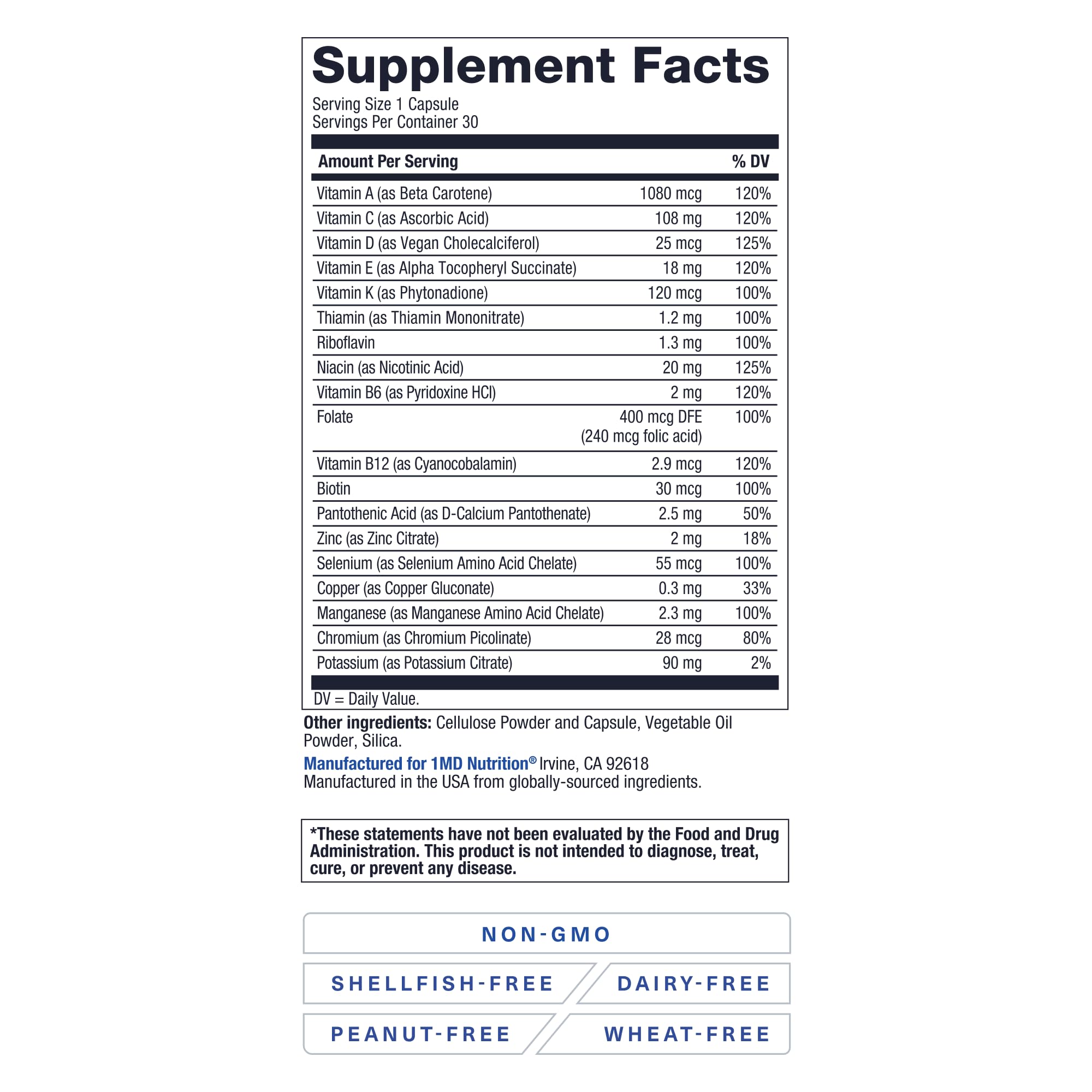 1MD Nutrition MultiVitMD Daily Multivitamin – 19 Essential Vitamins & Minerals for Adults Over 55 | Supports Healthy Aging, Heart, Brain, Bone, & Immune Health | - AB Mystery