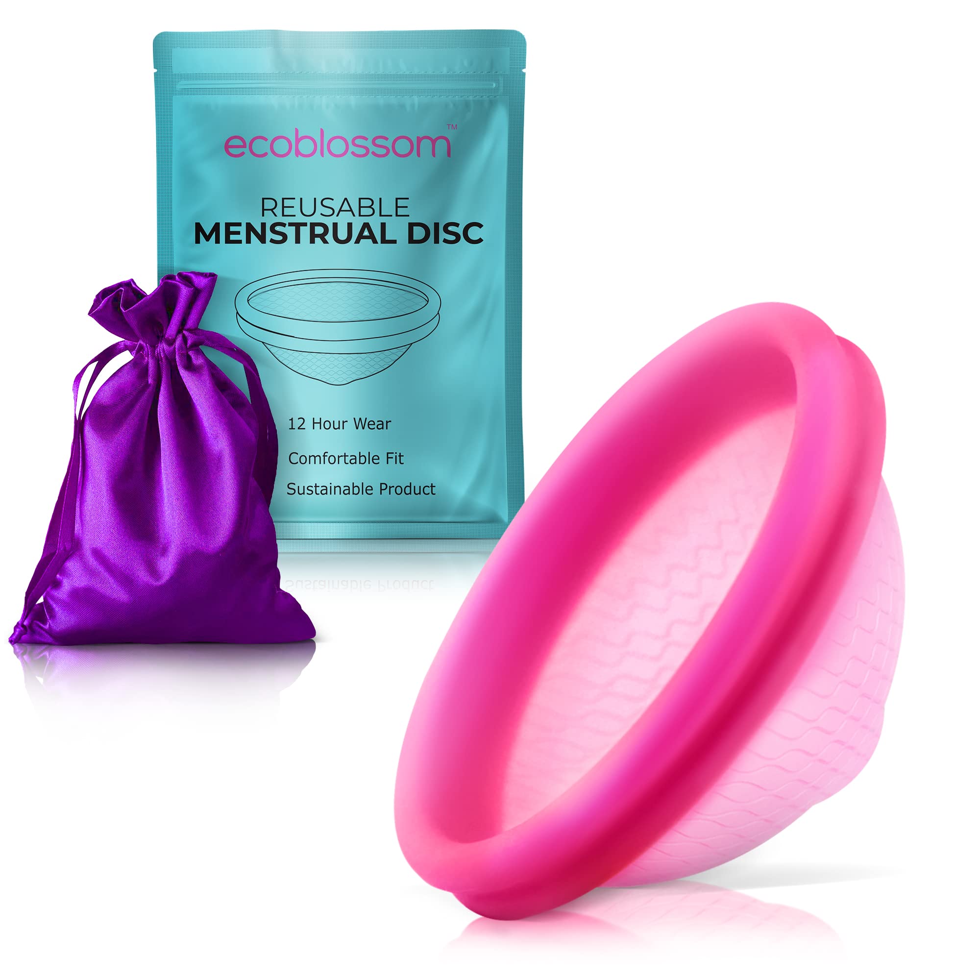 Ecoblossom Reusable Menstrual Disc - Large Menstrual Cup - Soft Period Disc for Women Designed