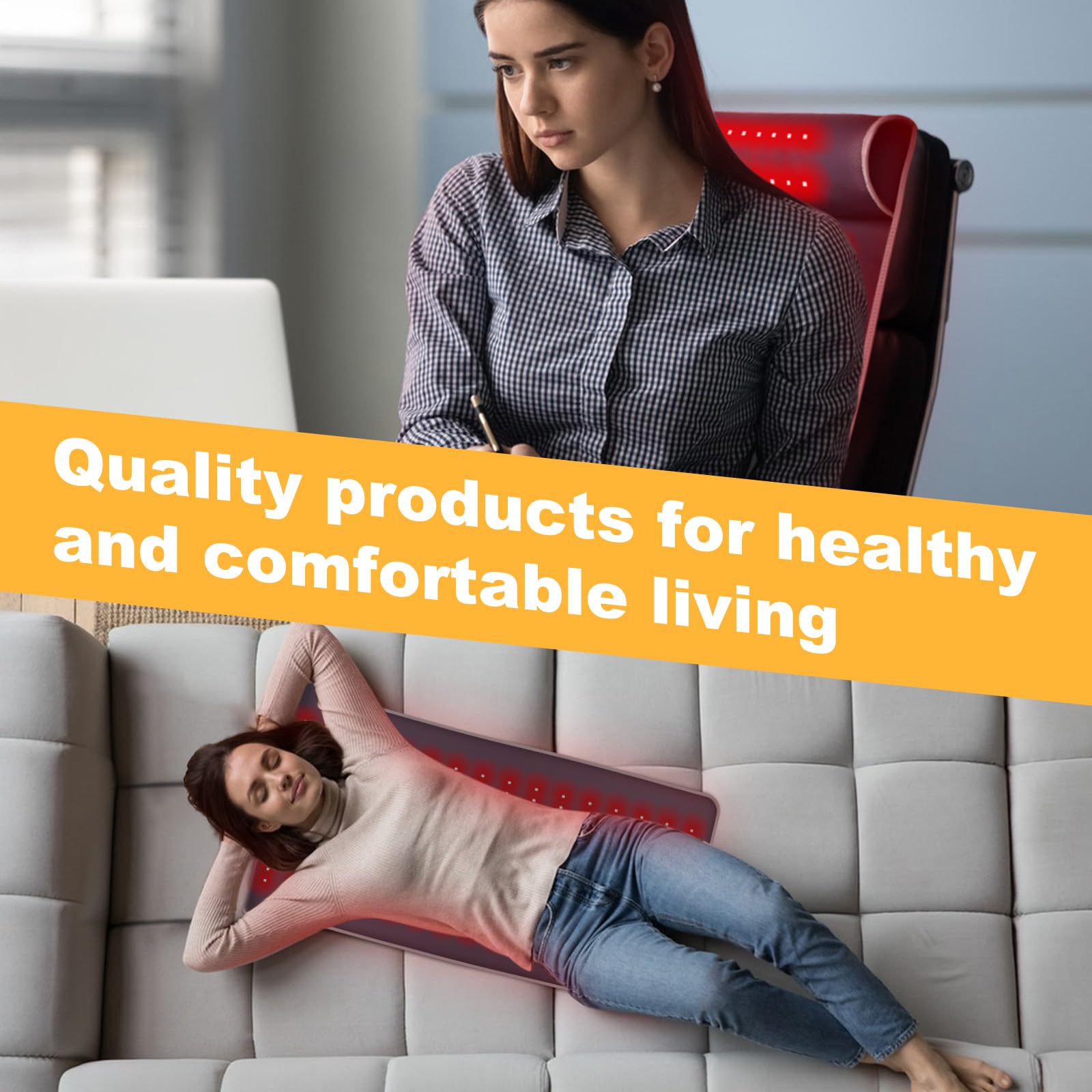 Rutollmit Red Light Therapy Mat - Experience Relaxation with 225 LEDs, 660nm Red Light - AB Mystery