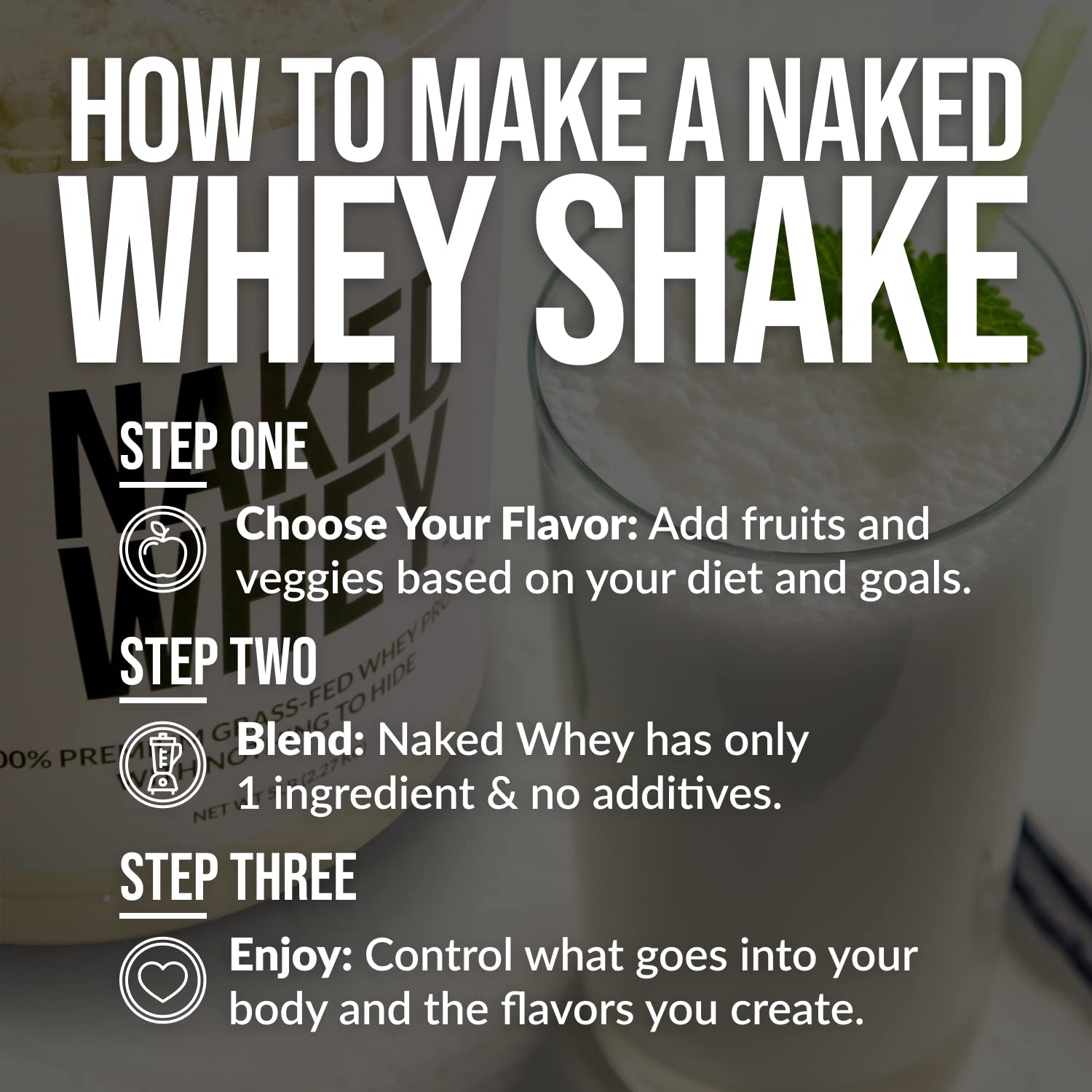 Naked Nutrition Naked Whey 1Lb - Only 1 Ingredient, Grass Fed Whey Protein Powder - AB Mystery