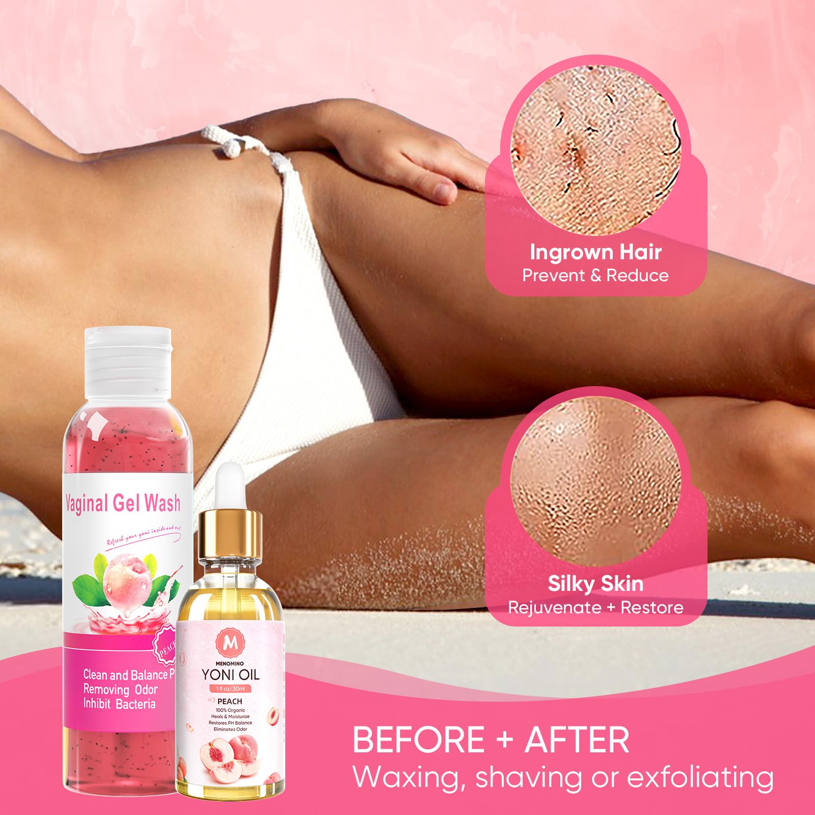 Feminine Wash & Yoni Oil & Yoni Soap Bar Set for Women, 1 Fl.Oz Natural Feminine Oil, Feminine - AB Mystery