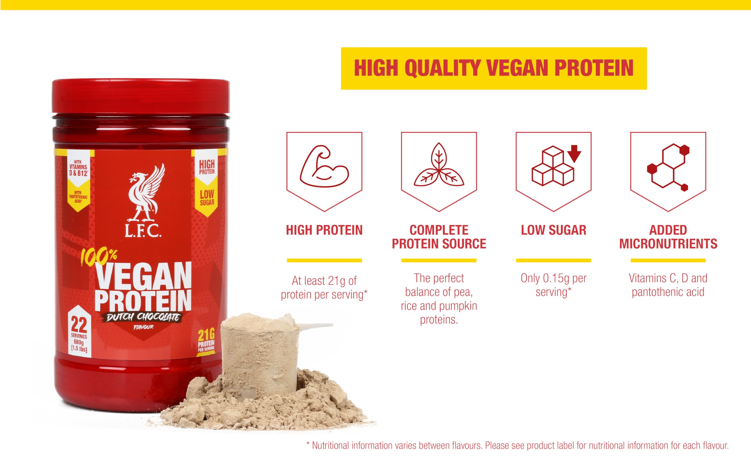 LFC Vegan Protein Powder Banana Caramel Flavour 680g 100% Vegan Protein Powder 21g High Protein, Vector Consumer