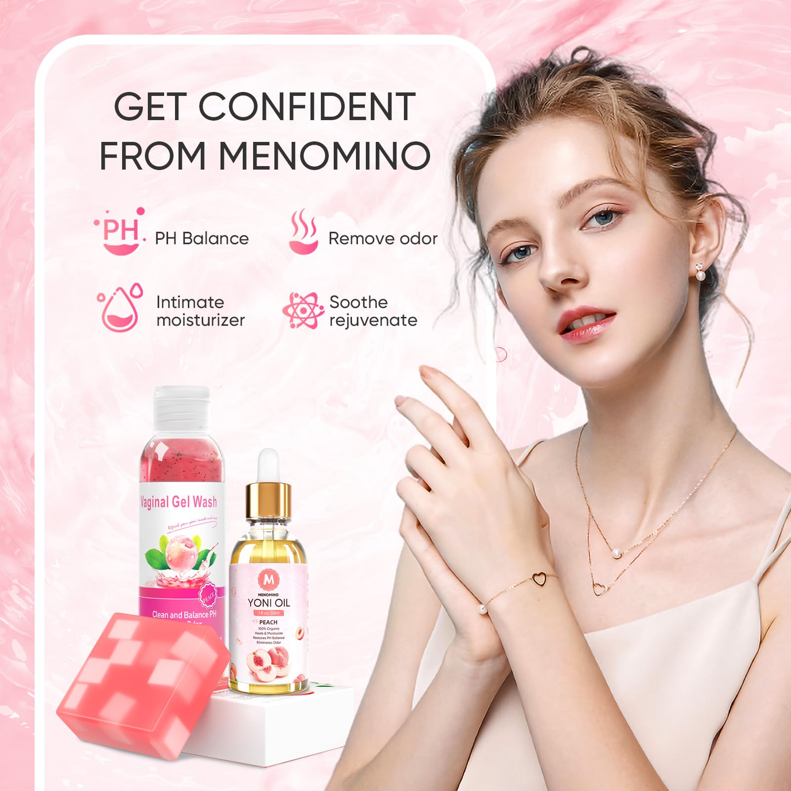 Feminine Wash & Yoni Oil & Yoni Soap Bar Set for Women, 1 Fl.Oz Natural Feminine Oil, Feminine - AB Mystery