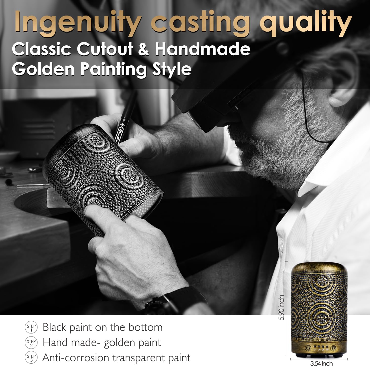 Aromatherapy Diffusers, SALKING 100mL Essential Oil Diffusers, Electric Ultrasonic Humidifier - AB Mystery