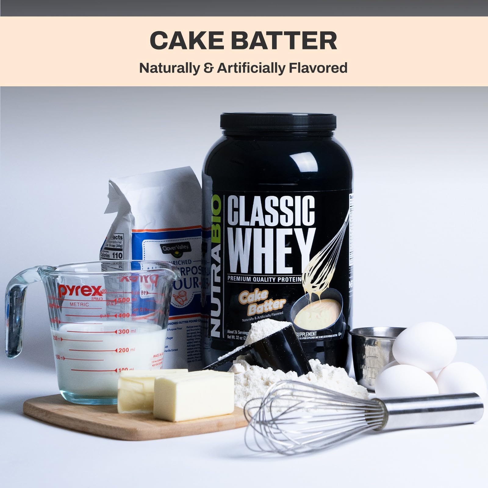 NutraBio Classic Whey Protein Powder- 25G Protein Per Scoop - Full-Spectrum Amino - AB Mystery