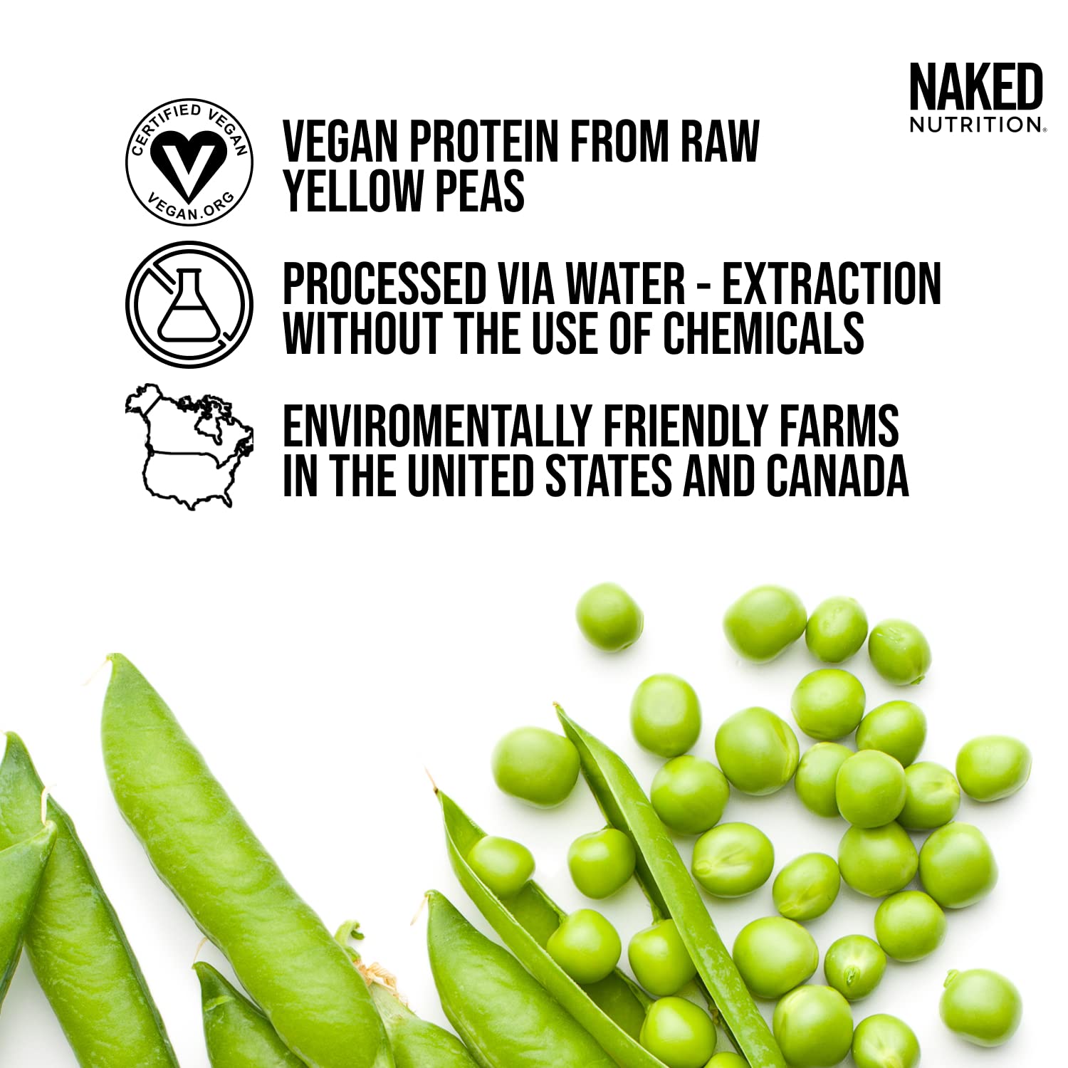 NAKED Pea - 5LB 100% Pea Protein Powder from North American Farms - Unflavored - AB Mystery