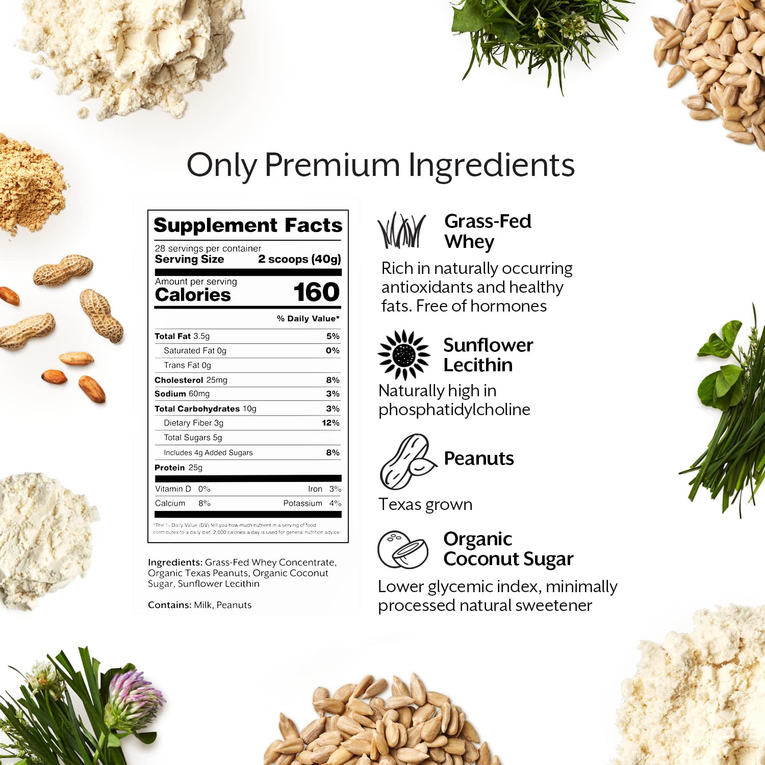 Promix Whey Protein Powder, Peanut Butter - 2.5lb Bulk - Grass-Fed & 100% All Natural - AB Mystery