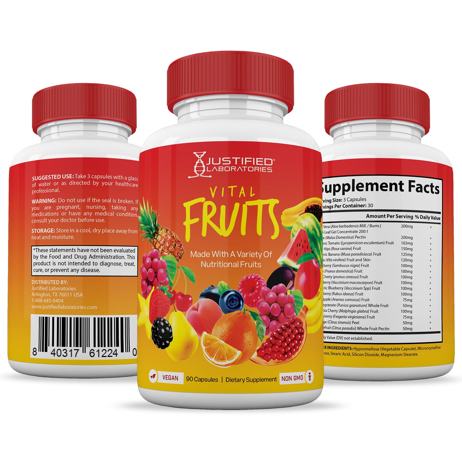 (6 Pack) Vital Fruits and Veggies Supplement Whole Food Red & Green Superfoods - AB Mystery