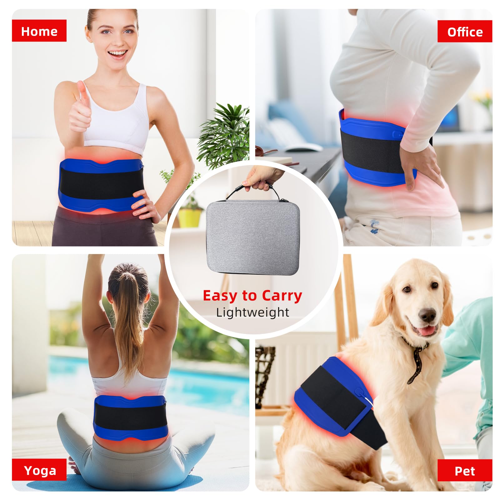 Yoveck Red Light Therapy Belt, Silicone Red Light Therapy Pad Near Infrared Light Therapy - AB Mystery