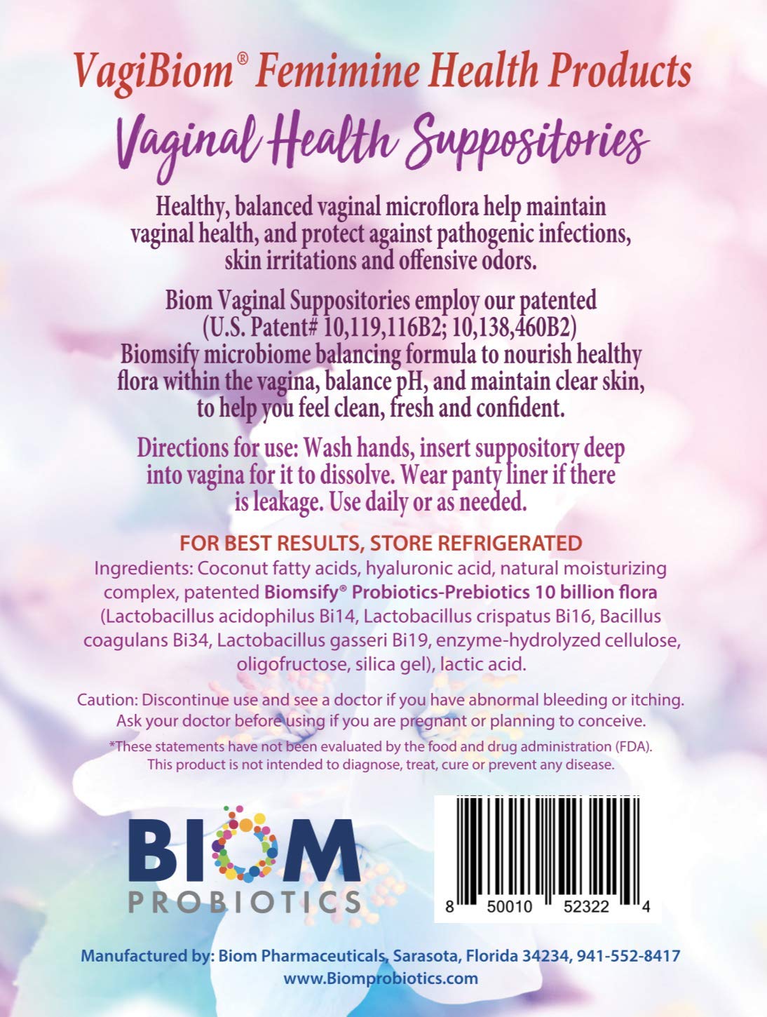 Biom Vaginal Probiotic Suppository: Natural Vaginal pH and Odor Control Regimen; Balance - AB Mystery