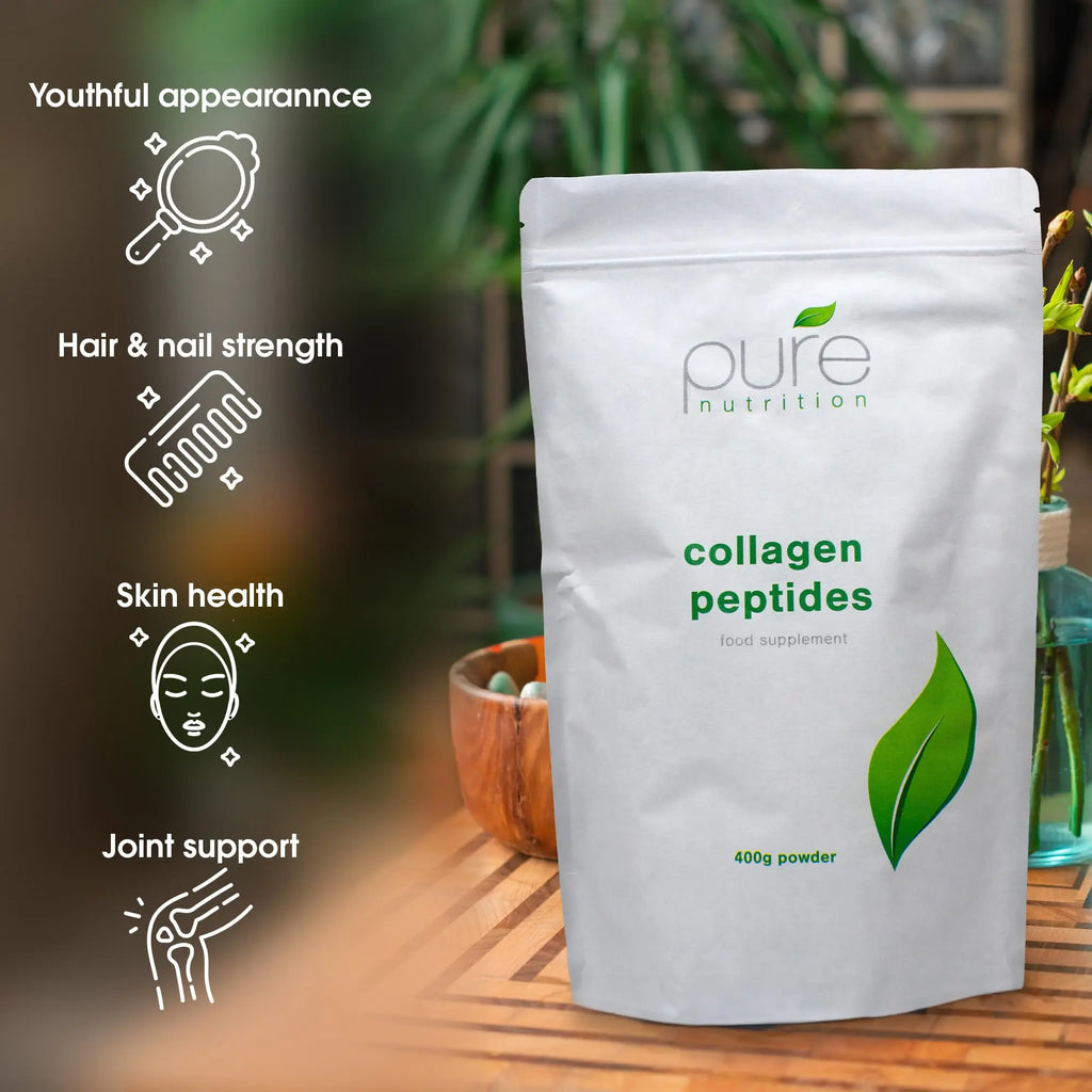 Pure Collagen Powder, Bovine Collagen Peptides Powder by Pure 400g - AB Mystery