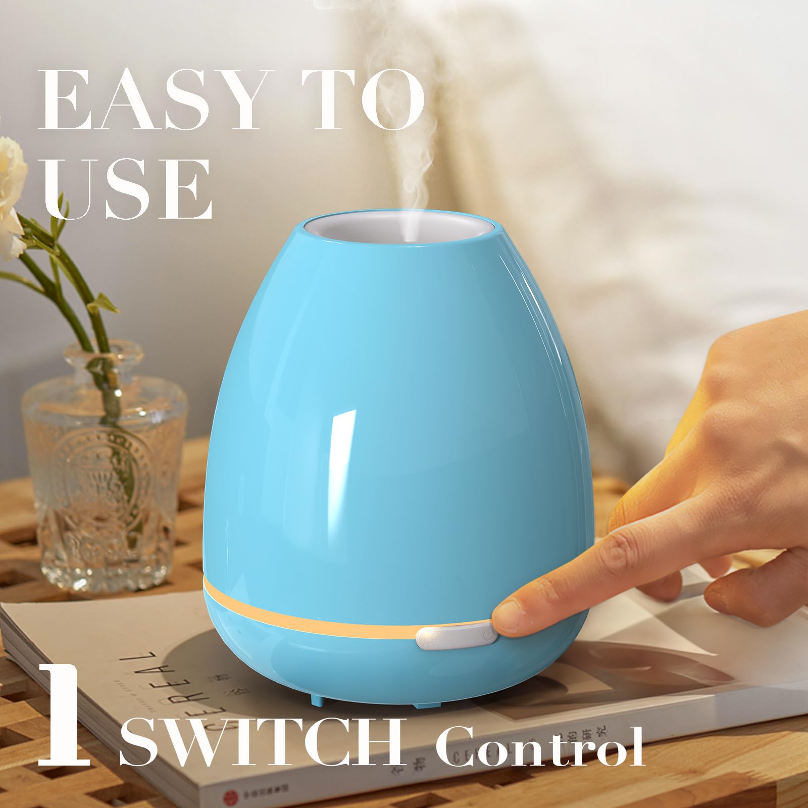 Essential Oil Diffuser for Bedroom Small Humidifier for Home Cool Mist Scent Diffuser 300ml 20 Hours - AB Mystery