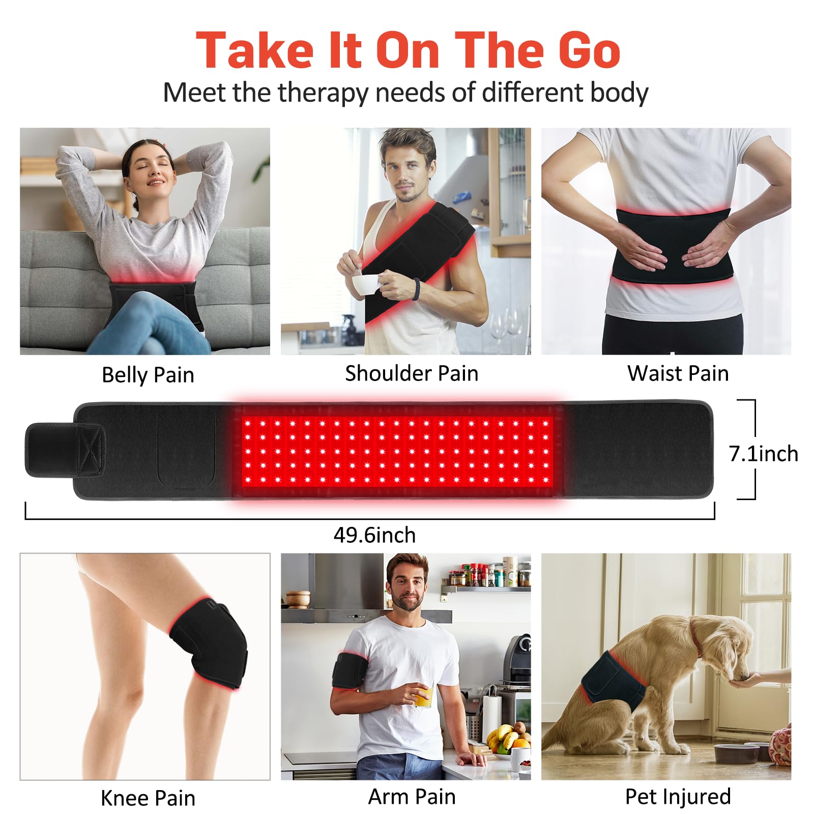 Red Light Therapy for Body, Infrared Light Therapy for Shoulder Waist Muscle Pain Relief - AB Mystery