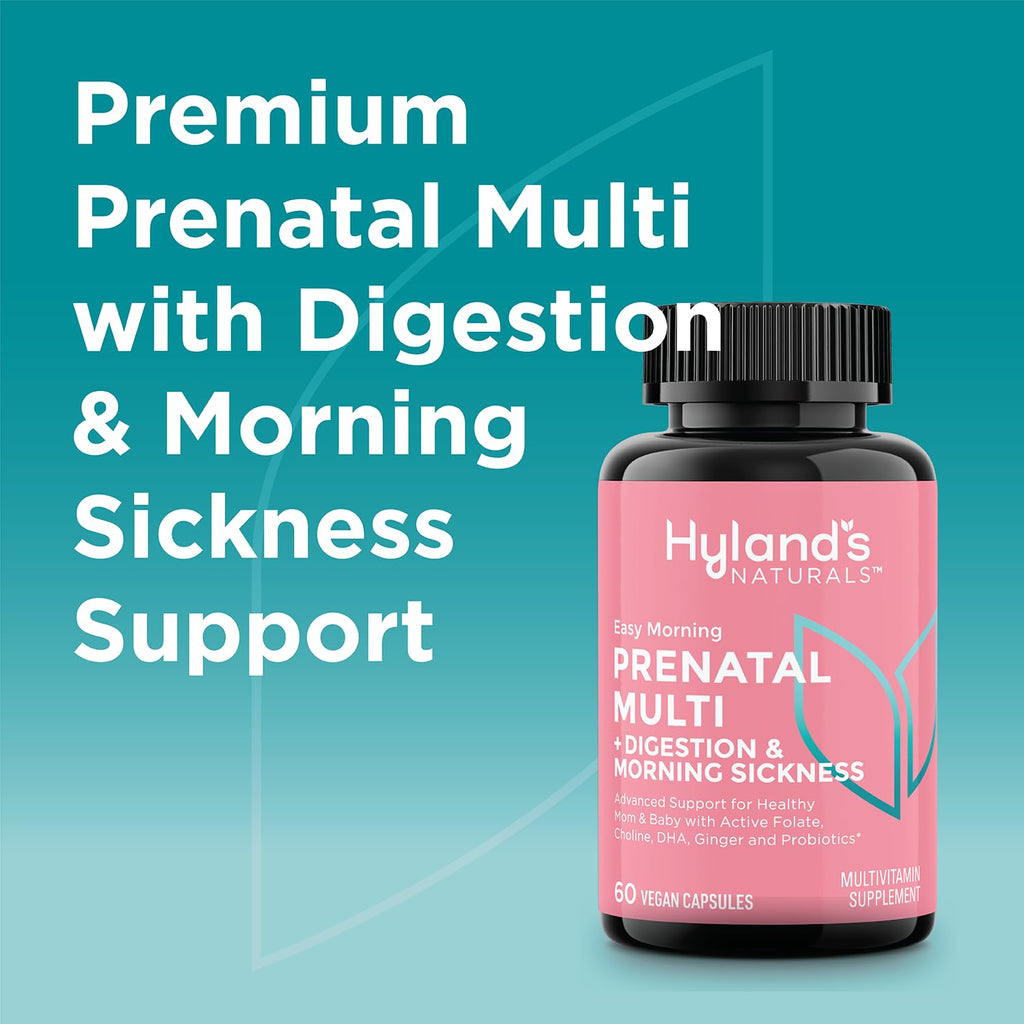 Hyland's Naturals Easy Morning Prenatal Multivitamin + Digestive Health & Morning Sickness Relief Hyland's