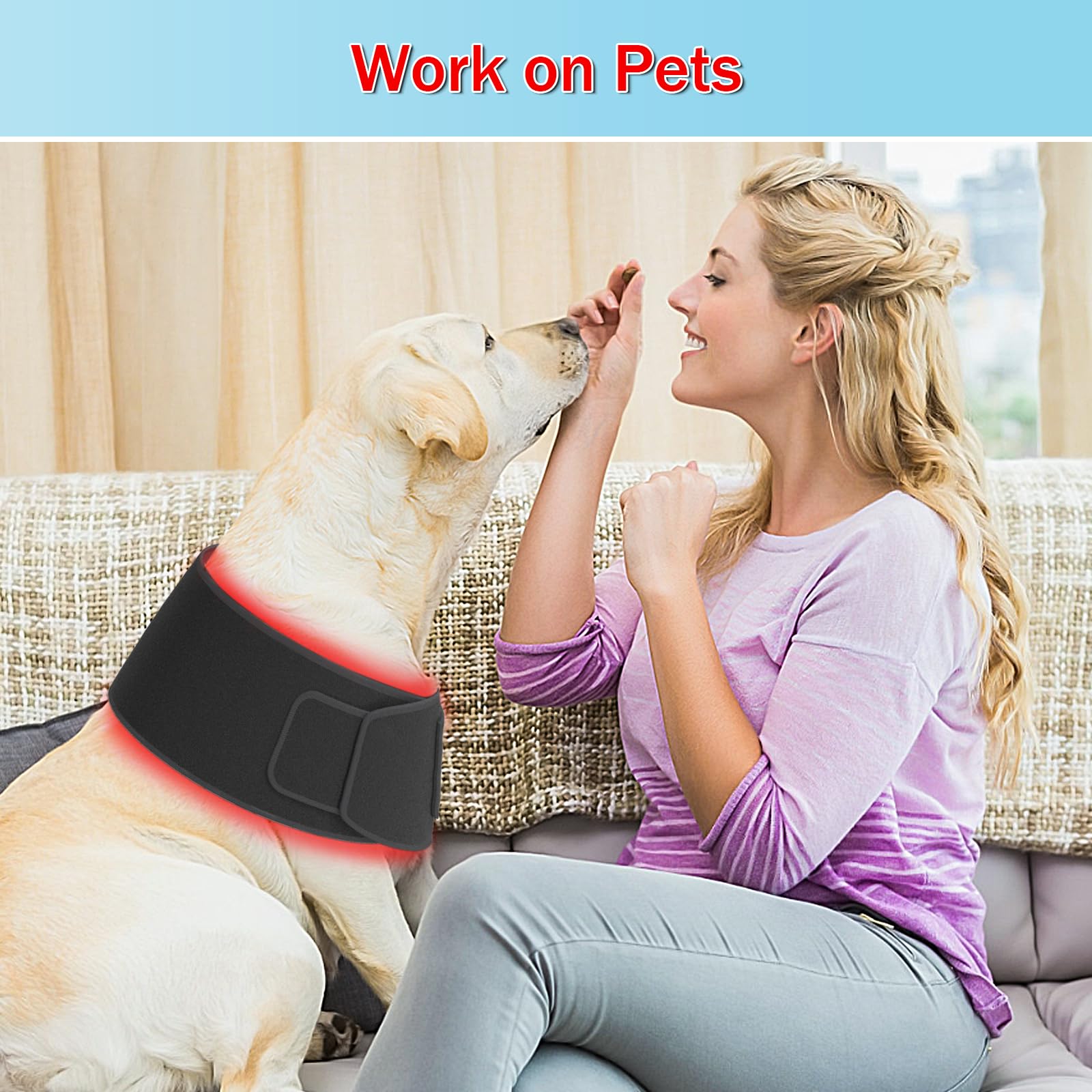 Red Light Therapy Belt Near-Infrared-Light Therapy Wrap for Body Wearable Large Pad for Waist Back Shoulder with Timer Controller - AB Mystery