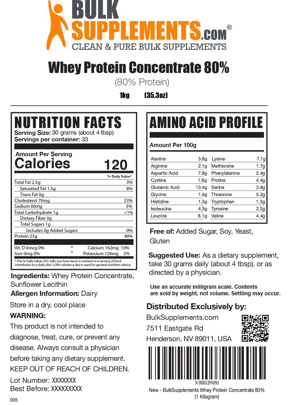 BulkSupplements.com Whey Protein Concentrate - Whey Protein Powder - Protein Powder - AB Mystery