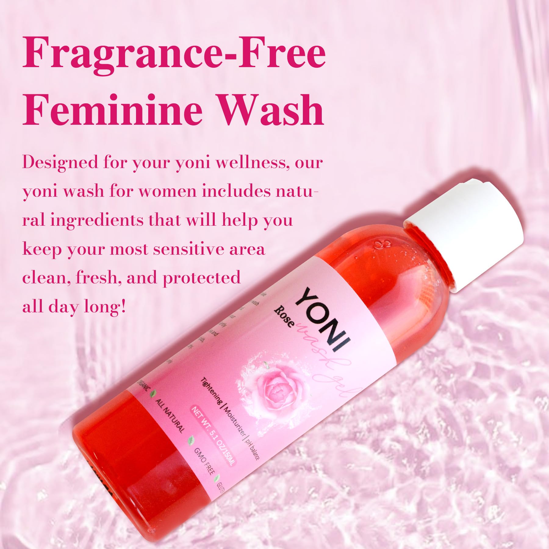 Aromlife Rose Yoni daily Wash Set - Yoni Oil & Yoni Bar & Yoni Feminine Wash, Ph Balance for Women - AB Mystery