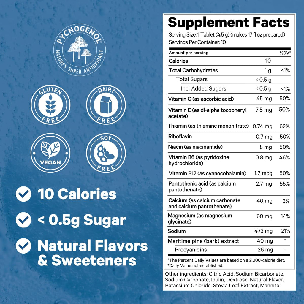 1Above Jet Lag Relief Tablets - Citrus-Flavored Effervescent Multivitamin with Pycnogenol Travel Supplement for Hydration, Energy - AB Mystery