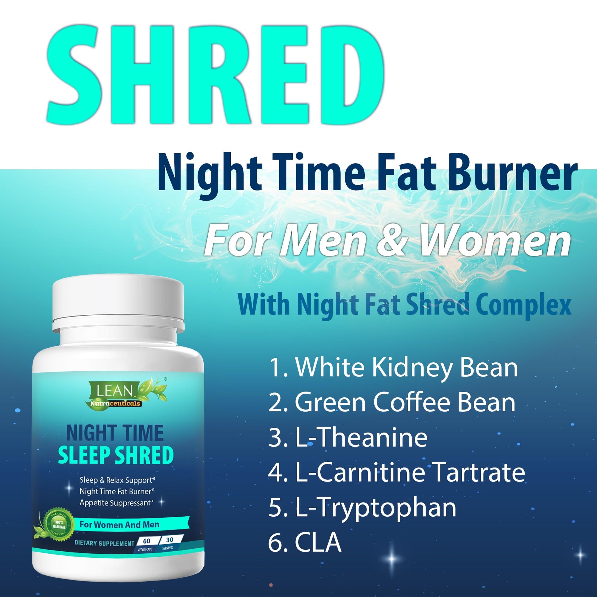 Night Time Sleep Shred Fast Fat Burner, Weight Loss Aid Pill, Appetite Suppressant Carb - AB Mystery