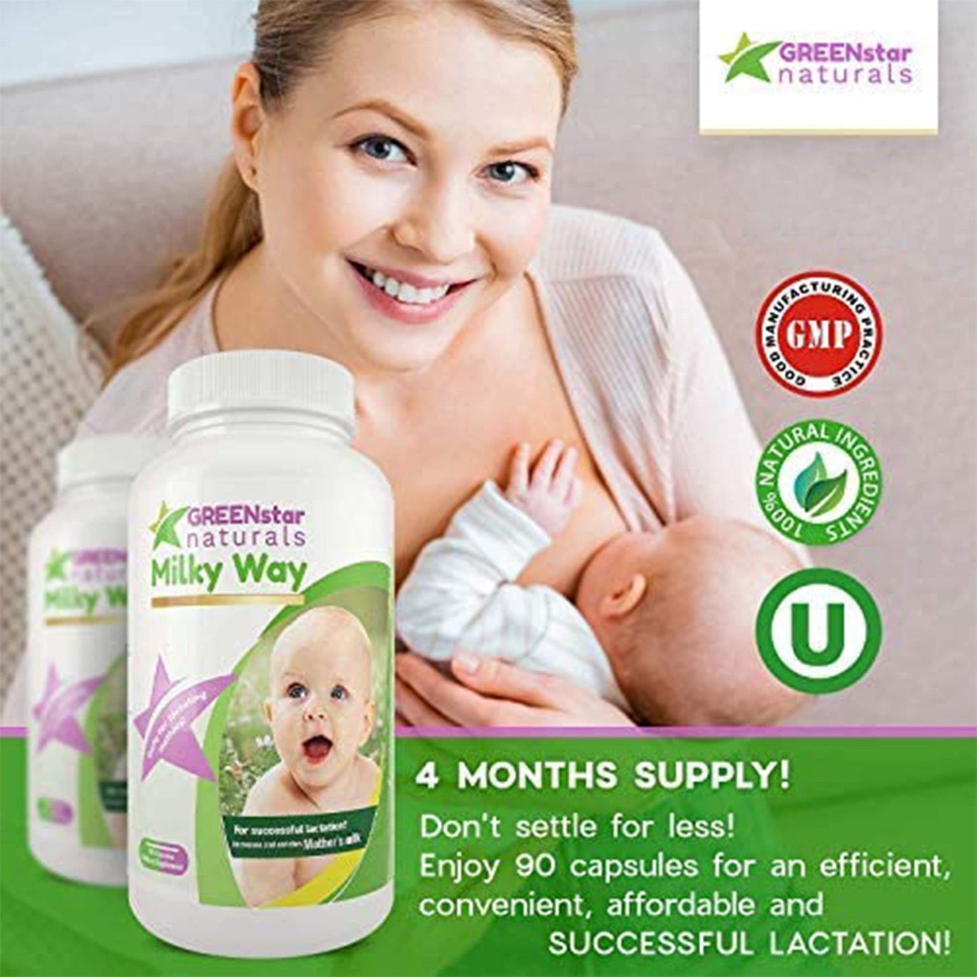 Breastfeeding Supplement Lactation Support for Increased Breast Milk, Lactation Supplement Capsules GREENSTAR NATURALS