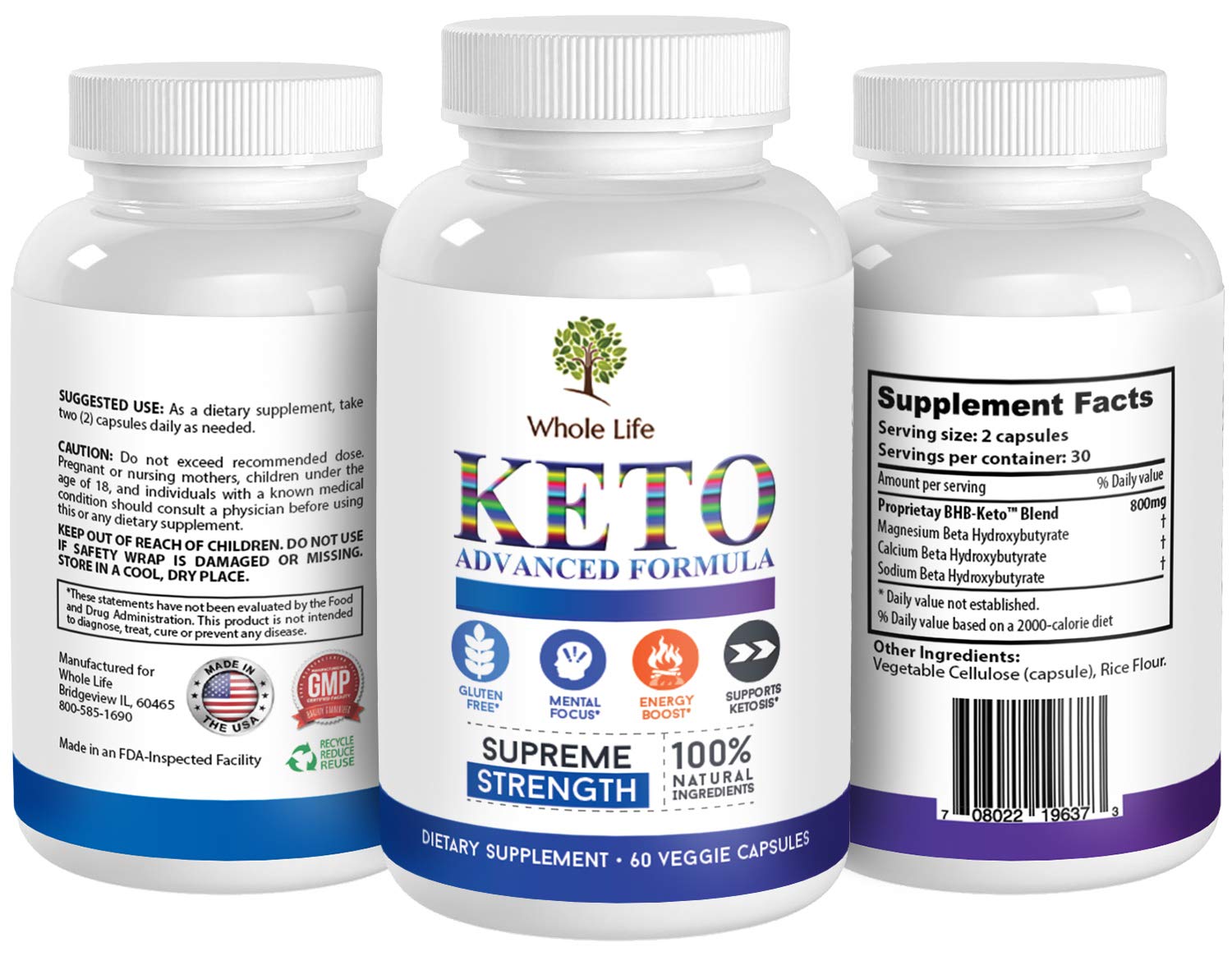 WHOLE LIFE Keto Advanced Formula Diet BHB Pills - Ketogenic All Natural, Support - AB Mystery