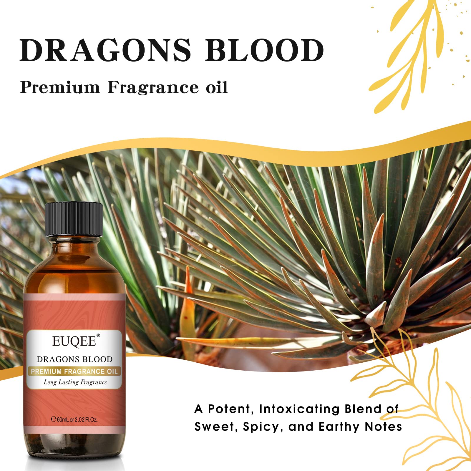 EUQEE Dragons Blood Fragrance Oils, 60ml Scent Essential Oils with Glass Dropper for Diffusers - AB Mystery