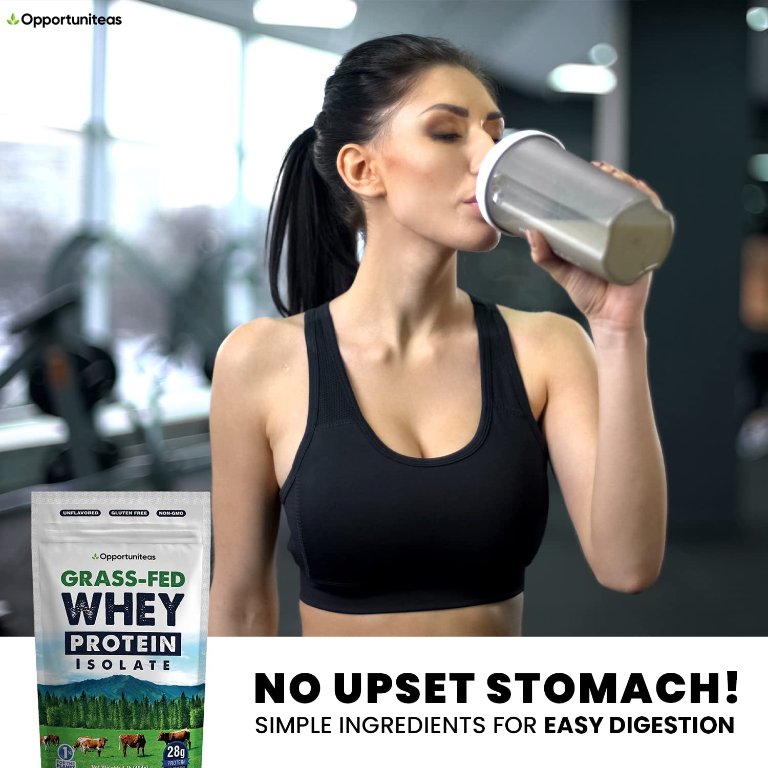 Opportuniteas Grass Fed Whey Protein Isolate Powder - Unflavored Whey Protein Isolate - AB Mystery