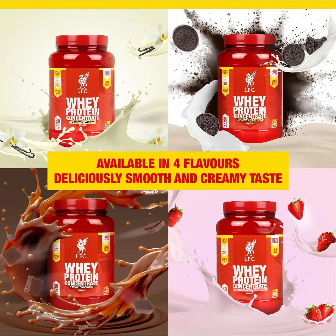 LFC Whey Protein Powder Strawberry Flavour 908g 15.5g Naturally-Occurring BCAAs 21g Protein Vector Consumer