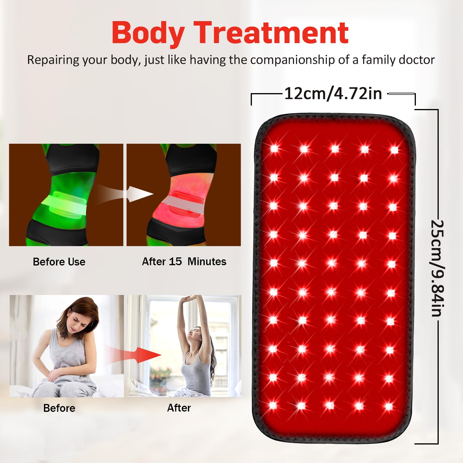 Red Light Therapy Belt, Infrared Light Therapy for Body, Wearable Wrap with Timer - AB Mystery