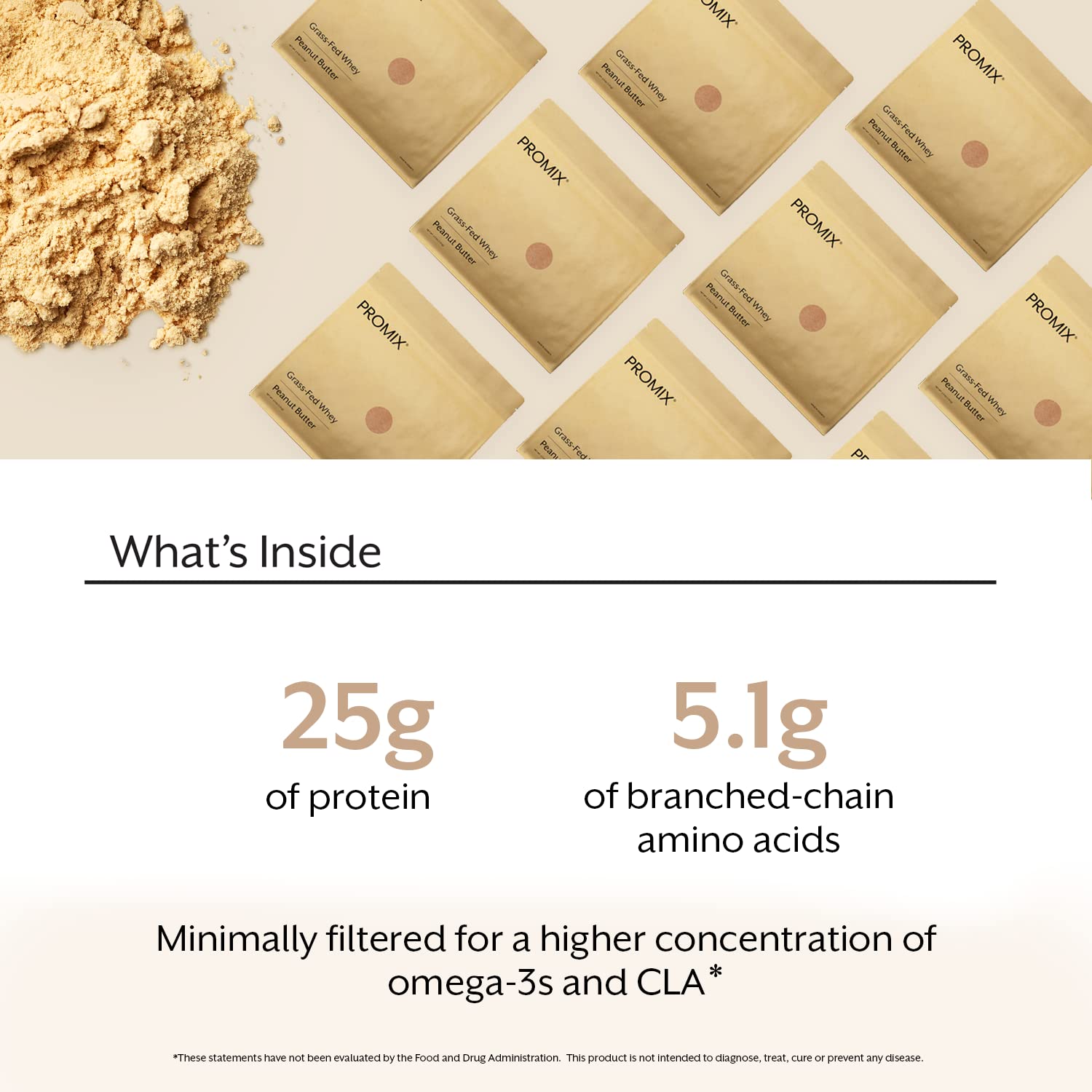 Promix Whey Protein Powder, Peanut Butter - 2.5lb Bulk - Grass-Fed & 100% All Natural - AB Mystery