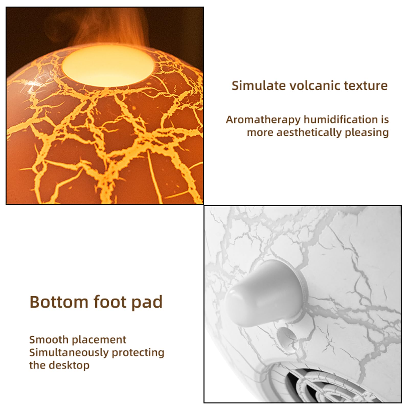 Volcano Humidifier Flame Aromatherapy Diffuser, 7 Colors Flame 200ml Essential Oil Diffusers - AB Mystery