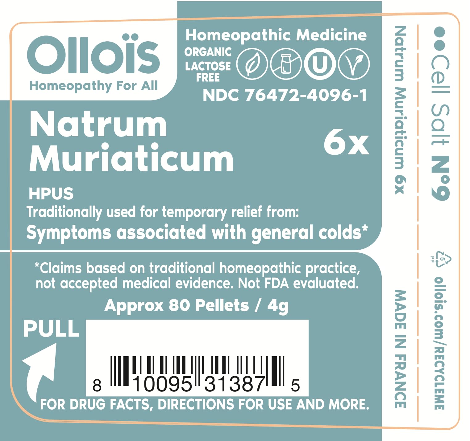 OLLOIS Natrum Muriaticum 6X, Cell Salt #9, Lactose-Free, Organic & Vegan, Kosher Certified - AB Mystery