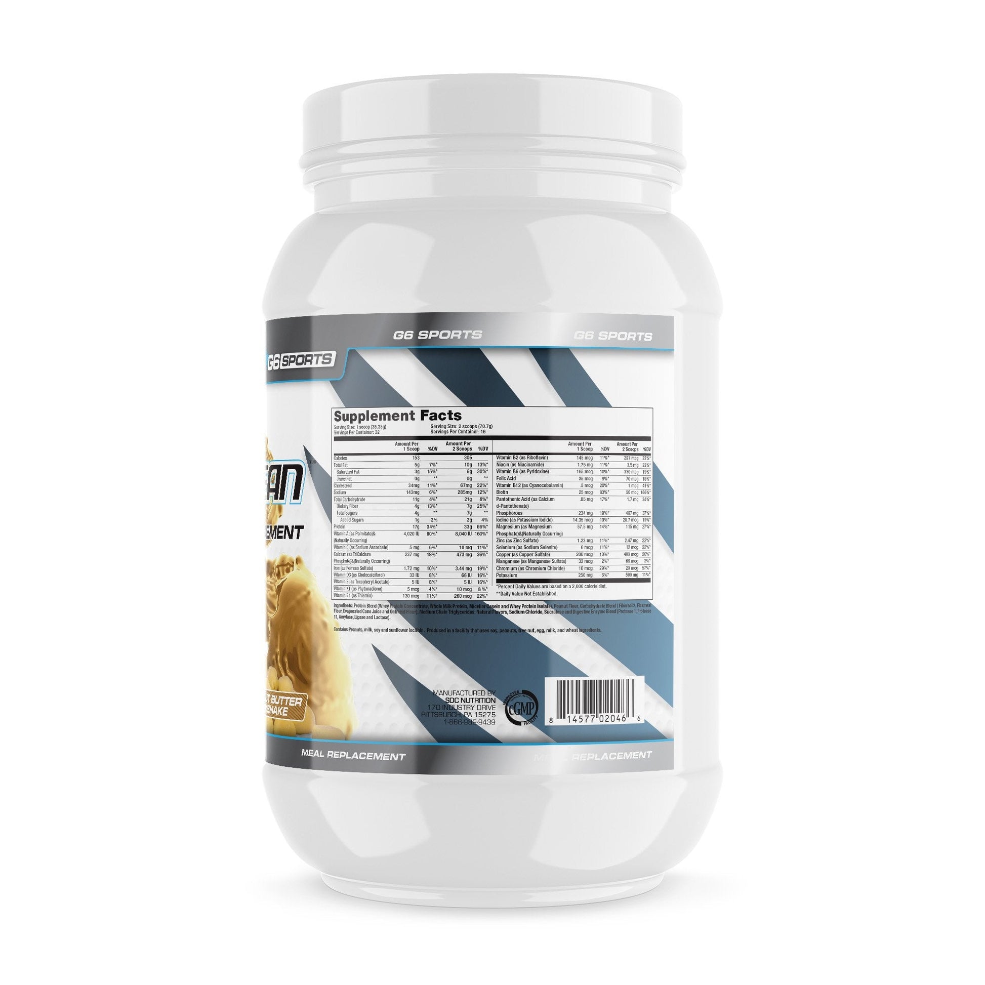 G6 Sports Nutrition Super-Lean Deluxe Meal Replacement (32g Protein, 7g Fiber, 25 Added - AB Mystery