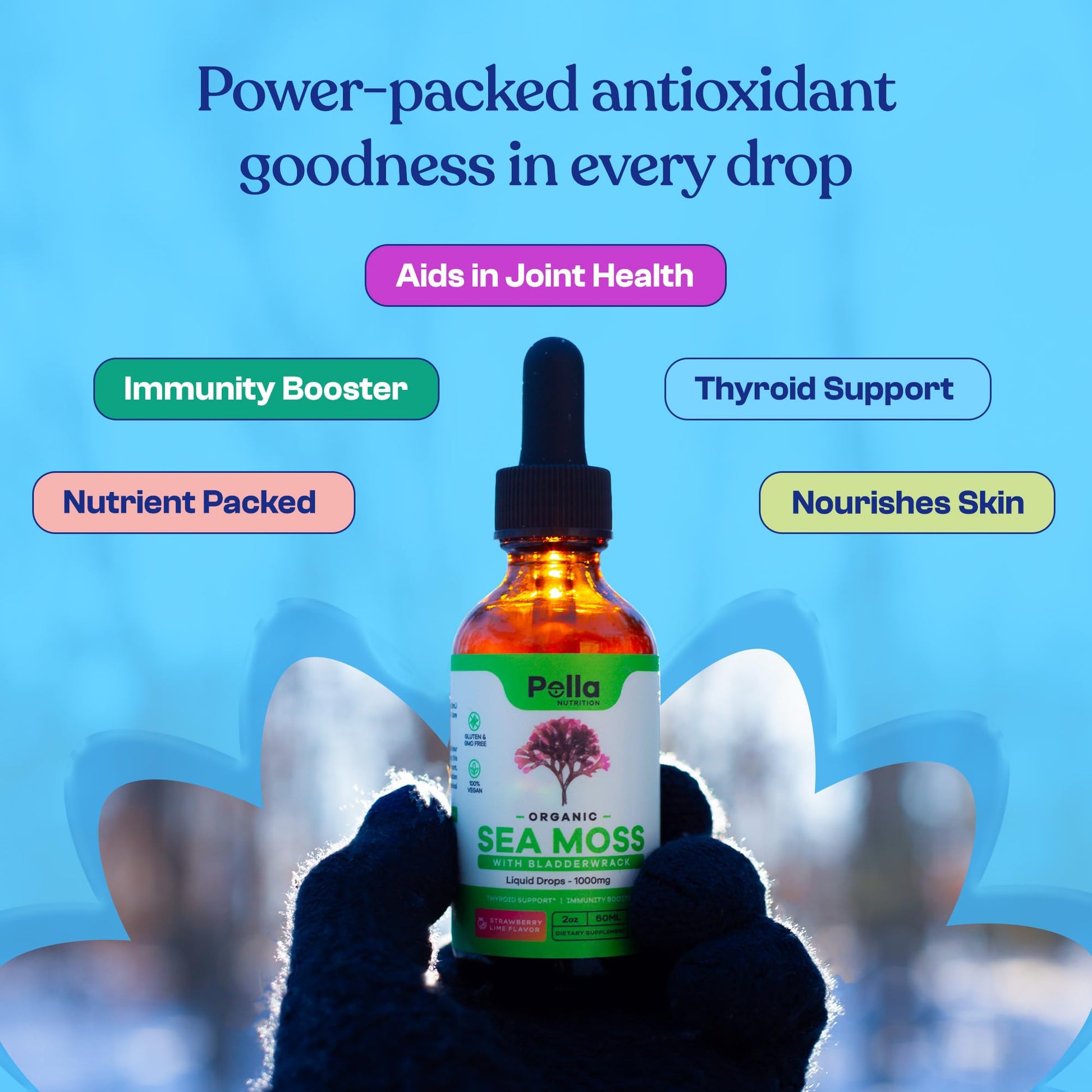 Organic Sea Moss Drops - 1000mg Irish Sea Moss - 4X Stronger than Sea Moss Gel - AB Mystery