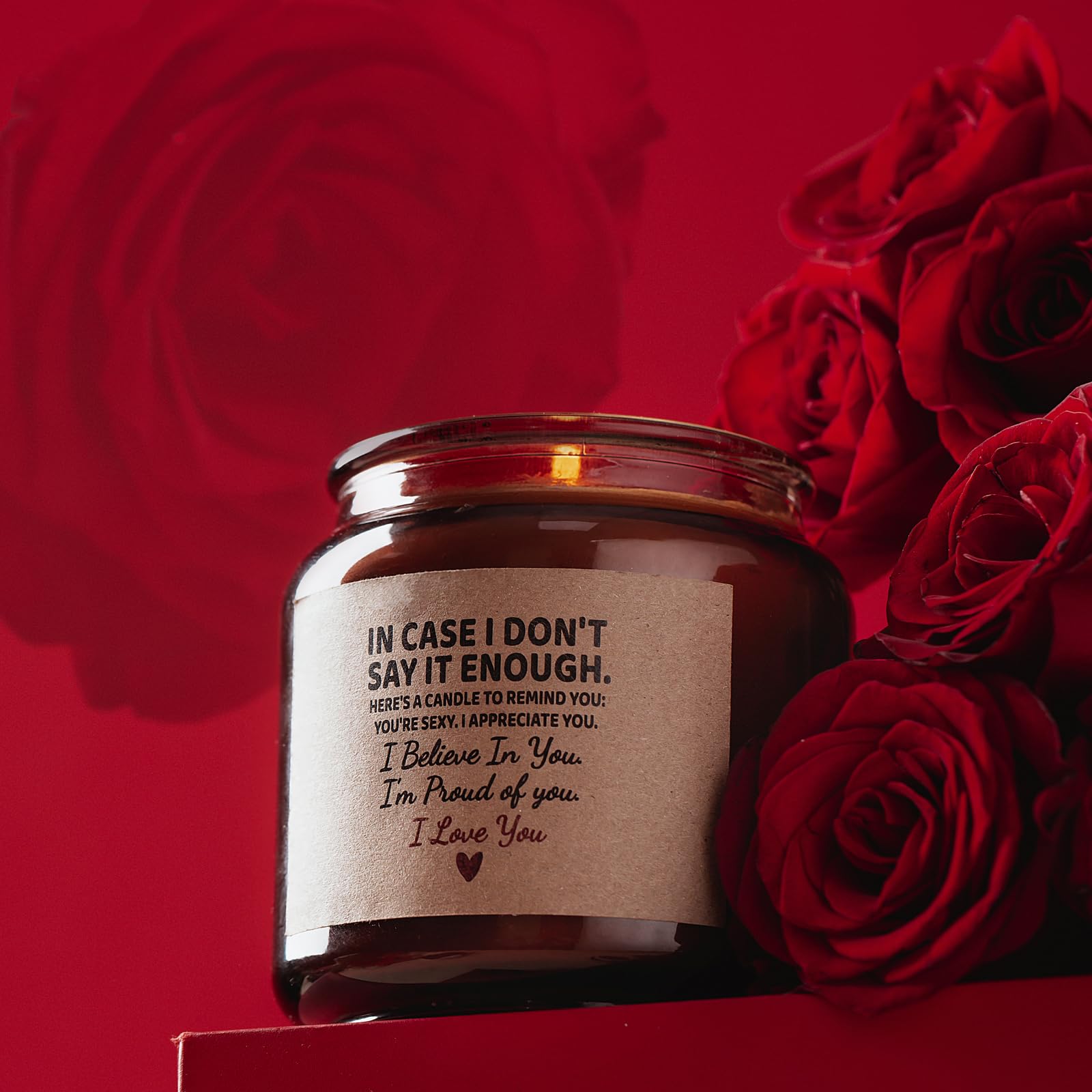 Candle Amber Moss Scented, Valentines Day Gifts for Her Girlfriend Wife, Romantic Anniversary - AB Mystery