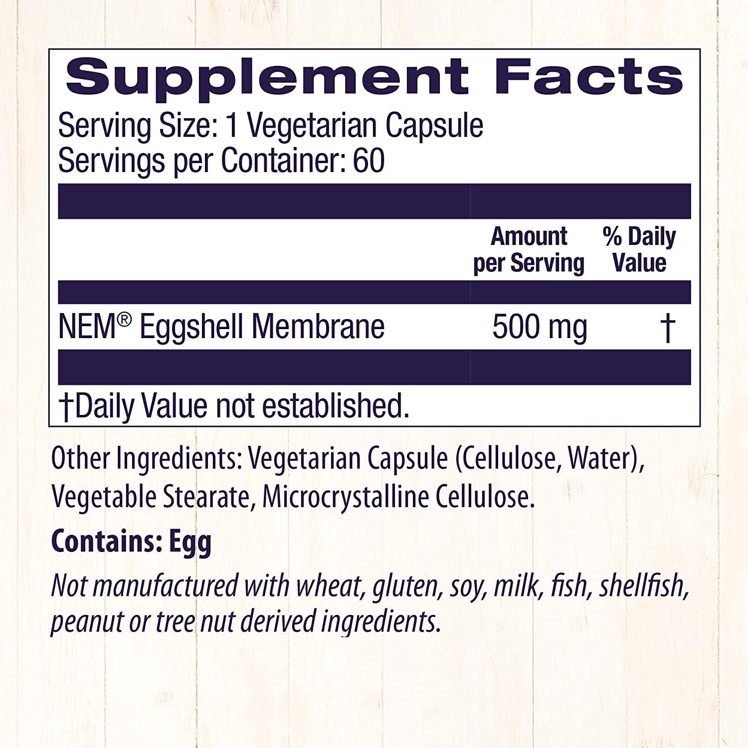 Healthy Origins Eggshell Membrane (NEM), 500 mg - Natural Collagen and Joint Support - AB Mystery