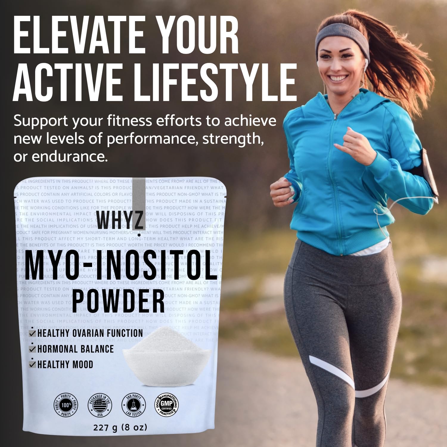 Myo-Inositol Powder 8oz, Natural Myo Inositol Supplement for Ovarian Support - AB Mystery