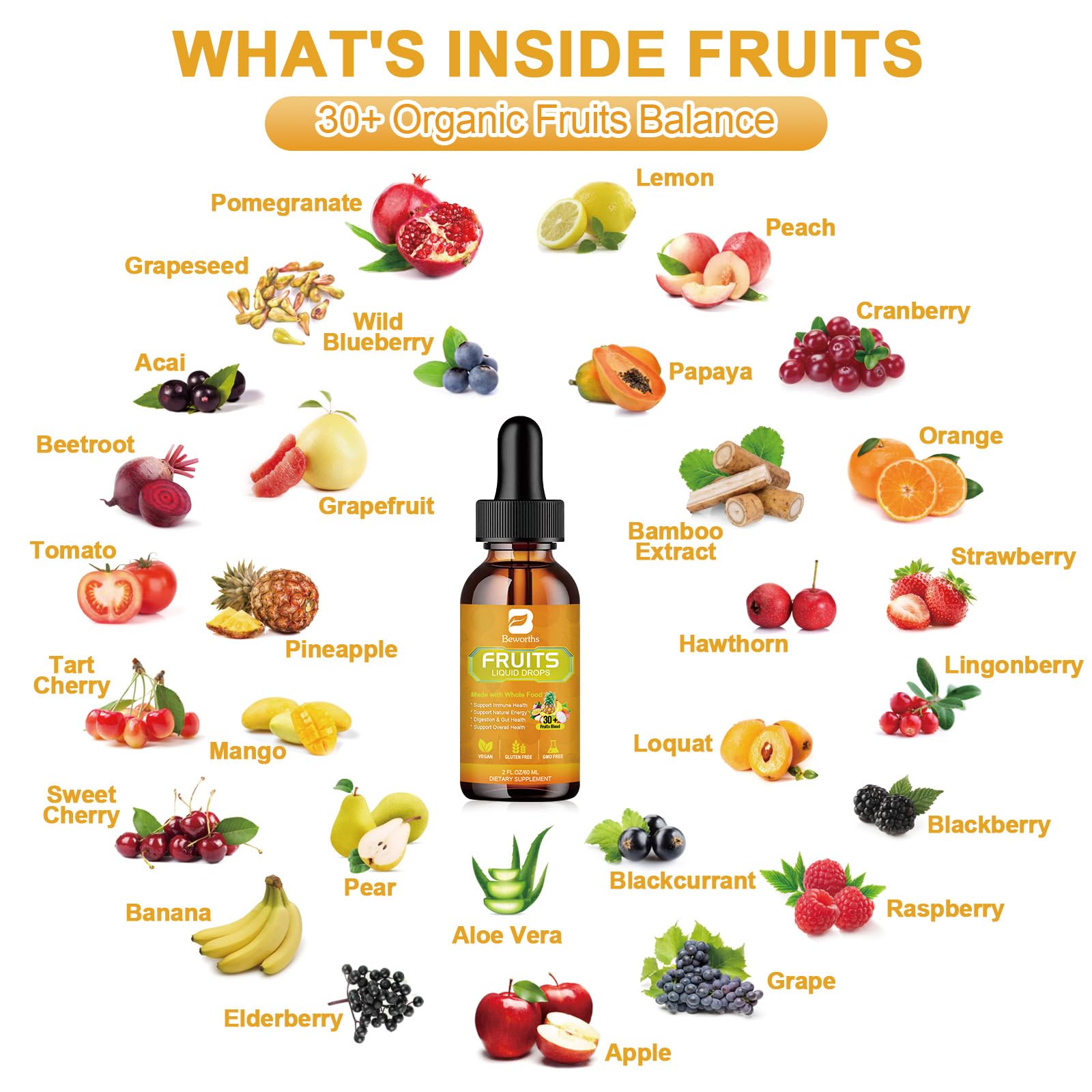 B BEWORTHS Fruits and Veggies Supplement - Balance of Natural Fruit and Vegetable - AB Mystery