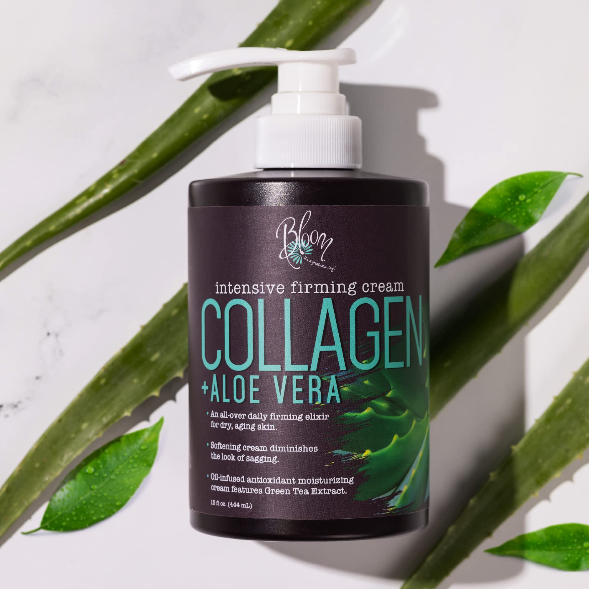 BLOOM Collagen Cream + Aloe Vera Moisturizer Body Lotion & Face Cream | Dry Skin - AB Mystery