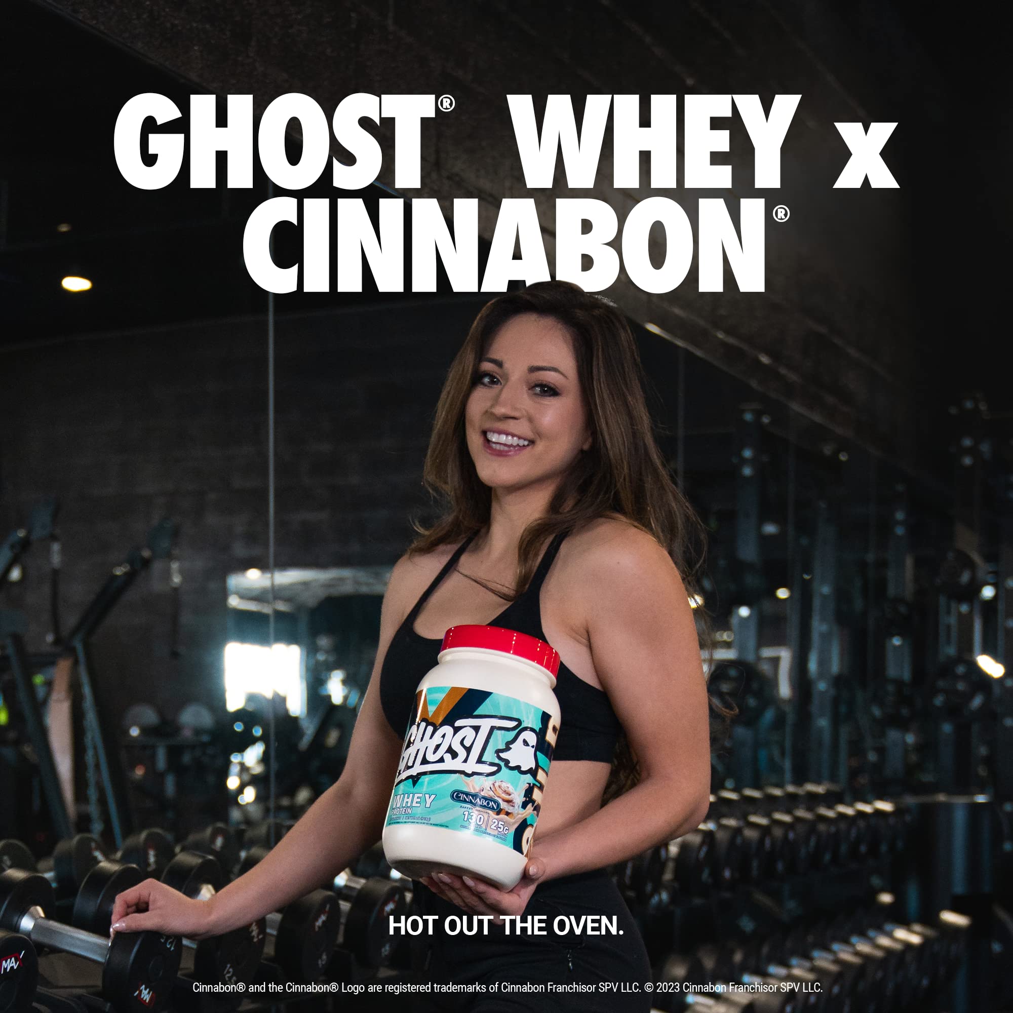 GHOST Whey Protein Powder, Cinnabon - 2LB Tub, 25G of Protein - Cinnamon Roll Flavore - AB Mystery