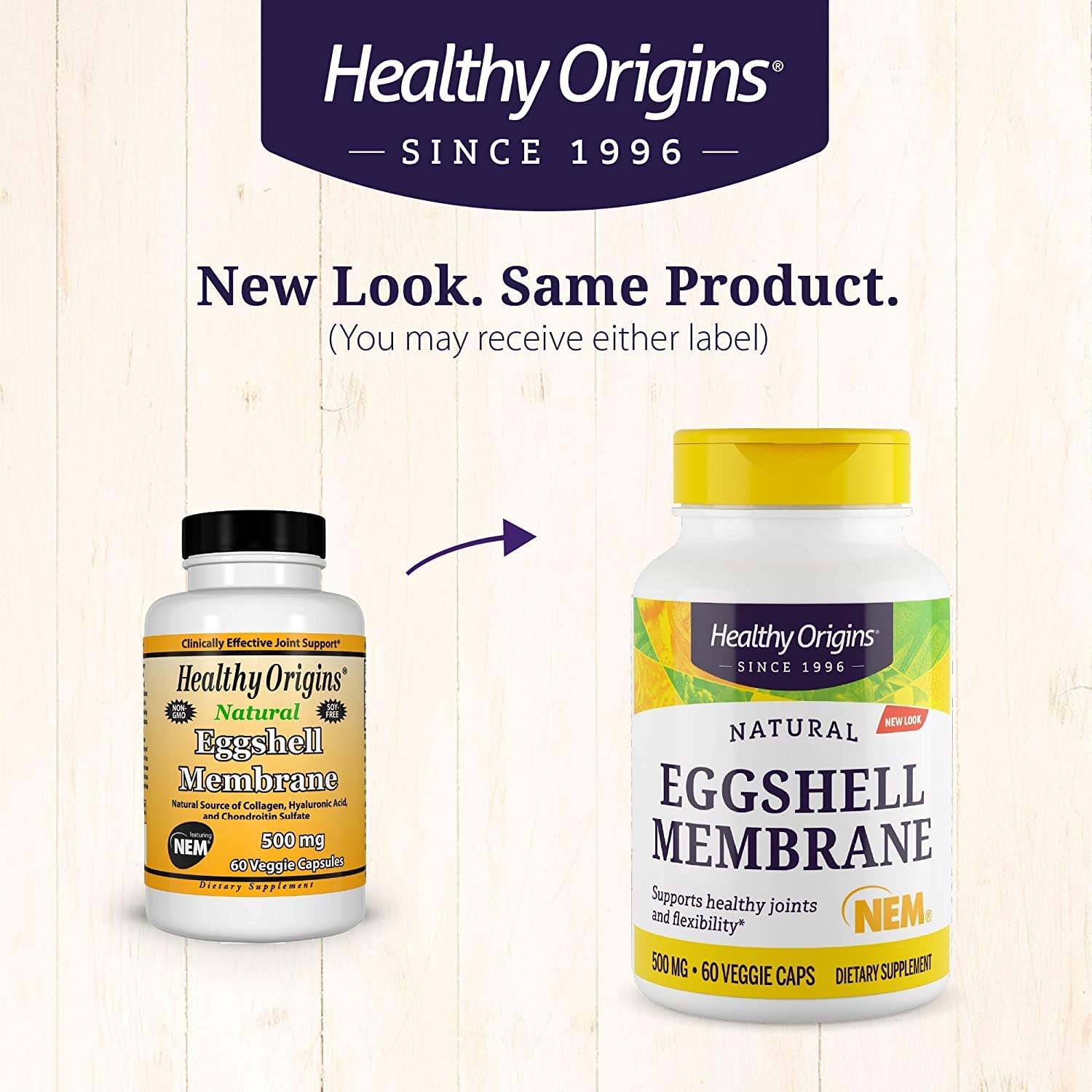 Healthy Origins Eggshell Membrane (NEM), 500 mg - Natural Collagen and Joint Support - AB Mystery