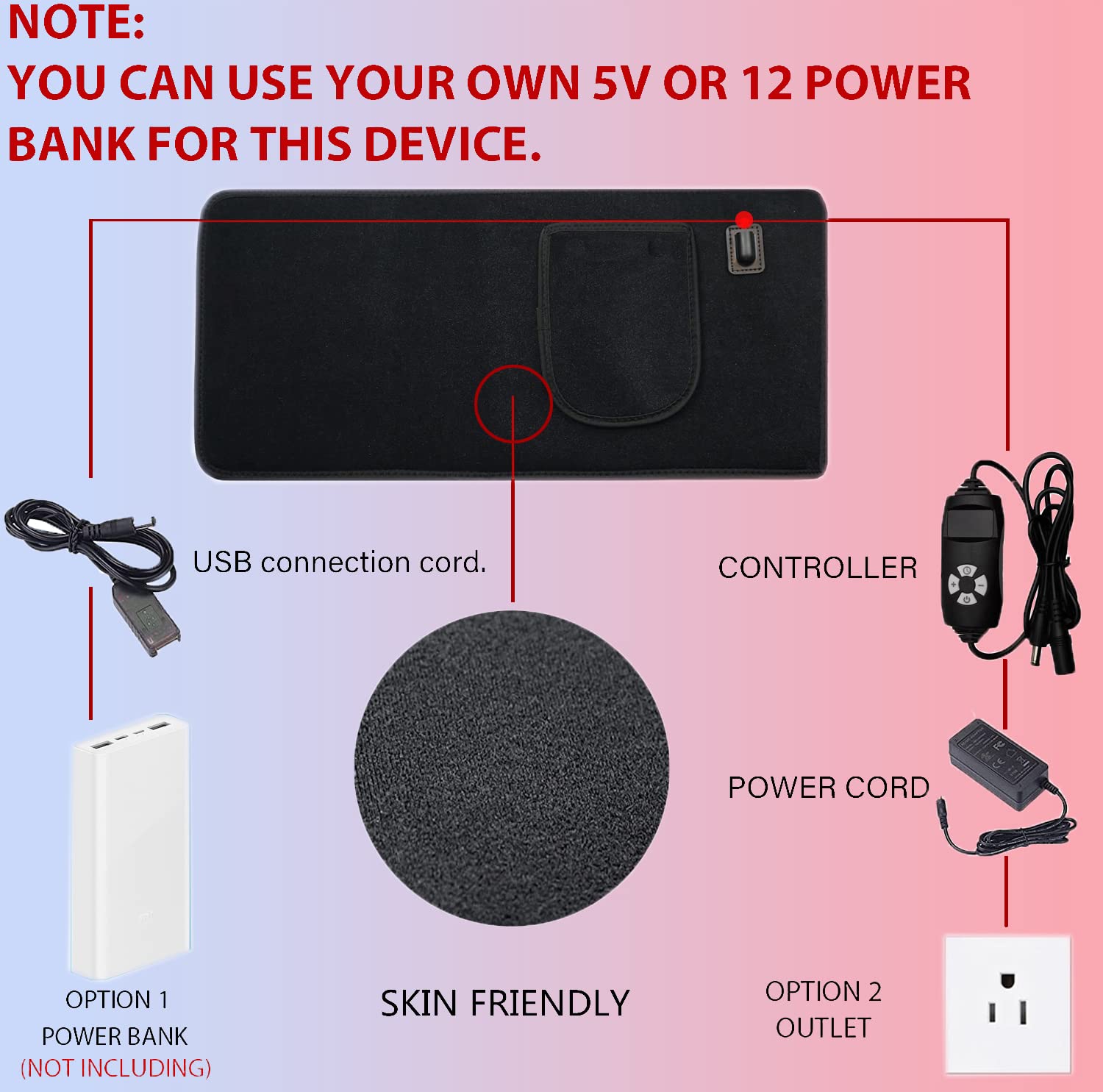 Naviocean Red Light Therapy Belt Device for Body Pain Waist, Infrared Wearable Pad Deep Therapy Wrap - AB Mystery