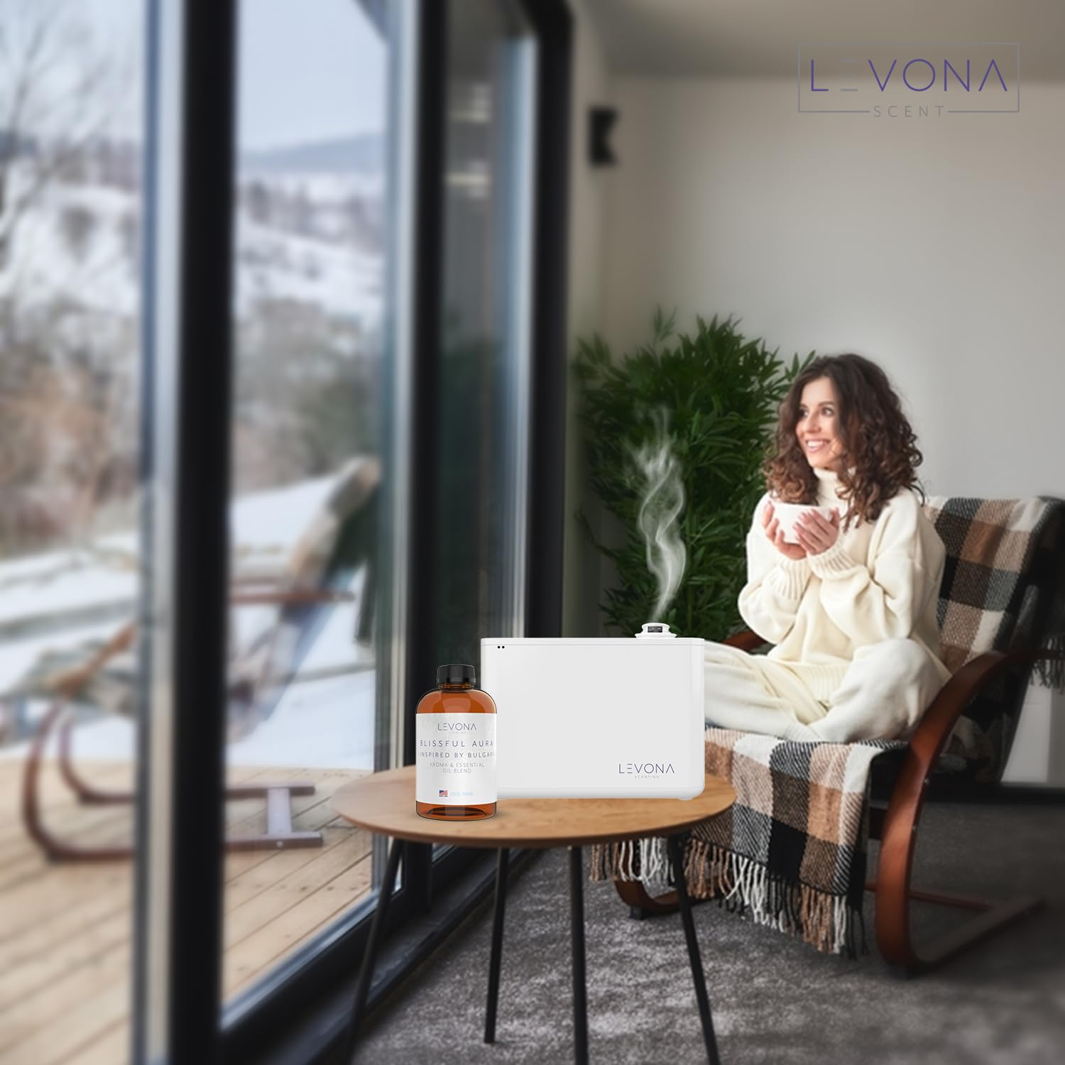 Levona Scent Essential Oils for Diffuser: Blissful Aura with Notes of Amber, Musk & Jasmine - AB Mystery